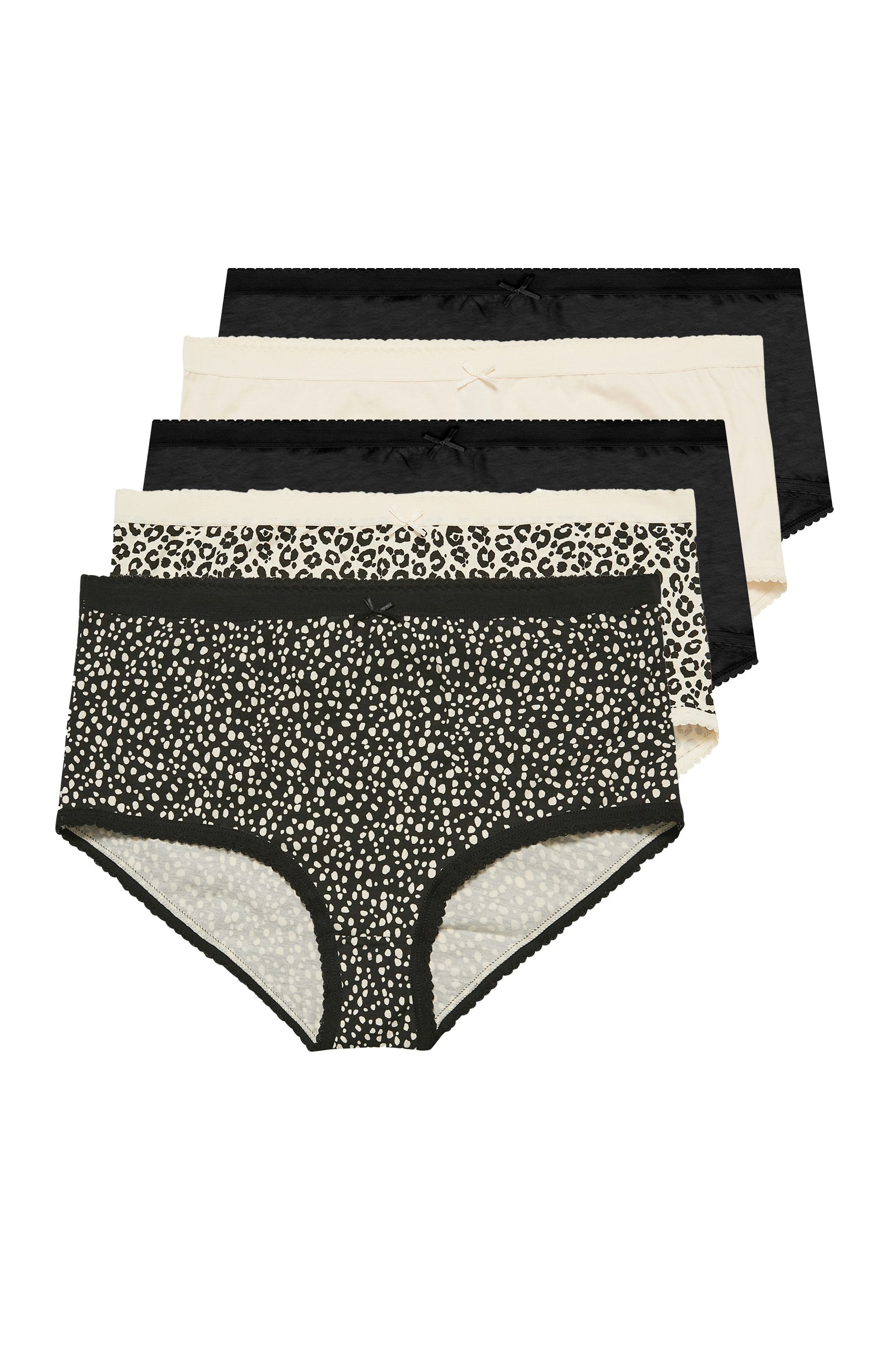 Plus Size 5 PACK Nude Animal Print High Waisted Full Briefs | Yours Clothing  3