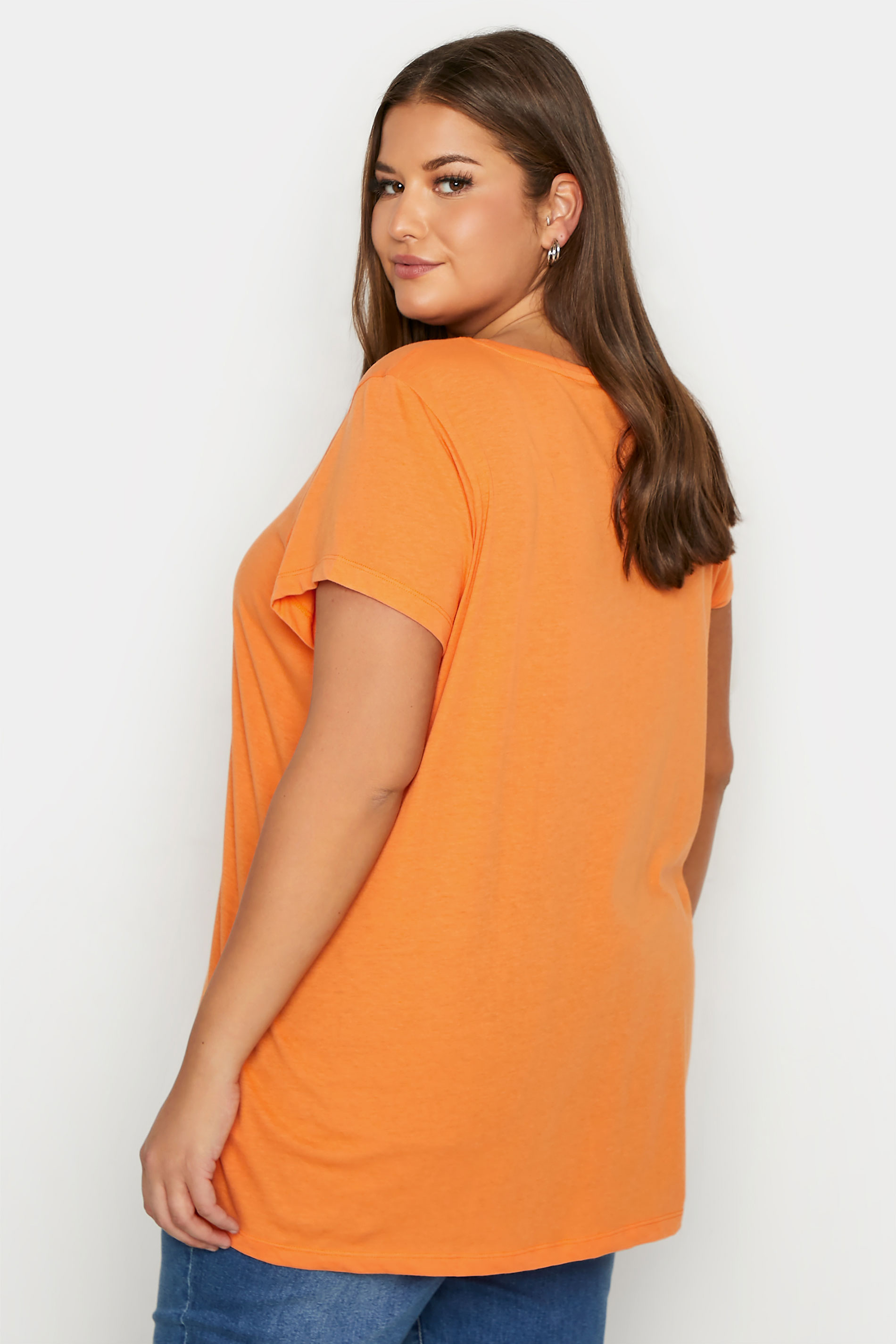 Grande taille  Tops Grande taille  T-Shirts Basiques & Débardeurs | T-Shirt Orange en Jersey - GO88620