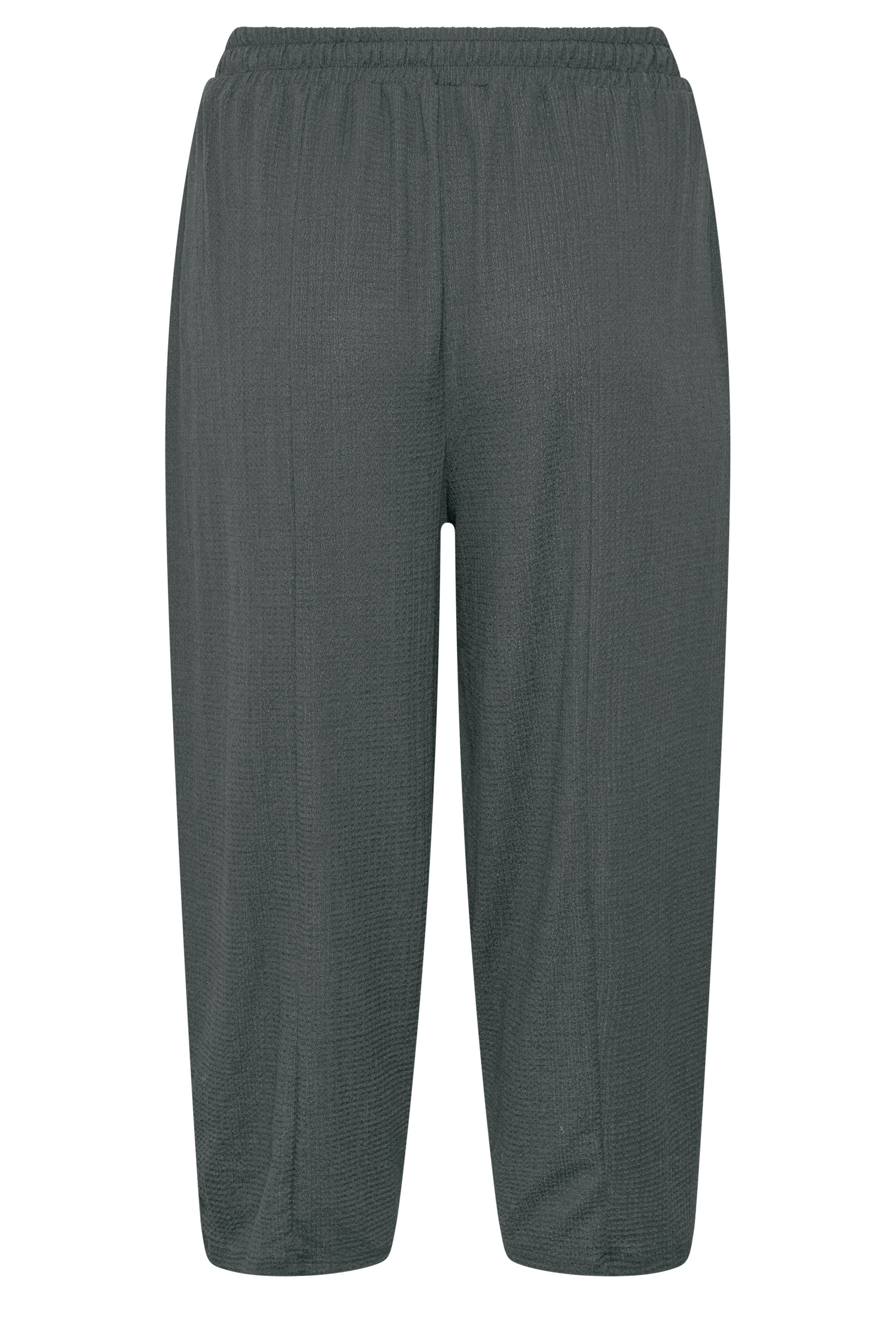YOURS Plus Size Grey Crinkle Barrel Trousers | Yours Clothing 2