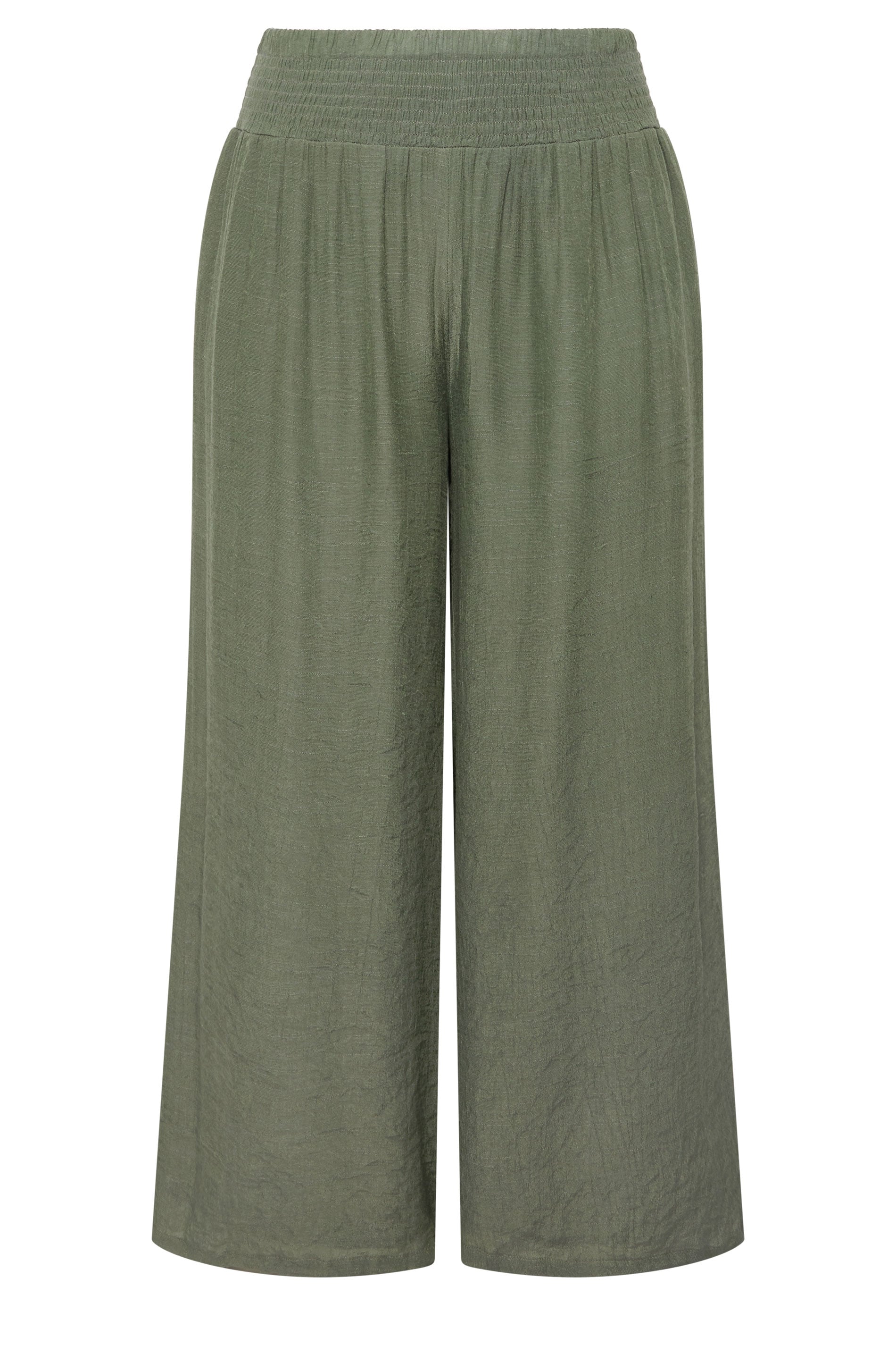 EVANS Plus Size Khaki Green Wide Leg Trouser | Evans 8