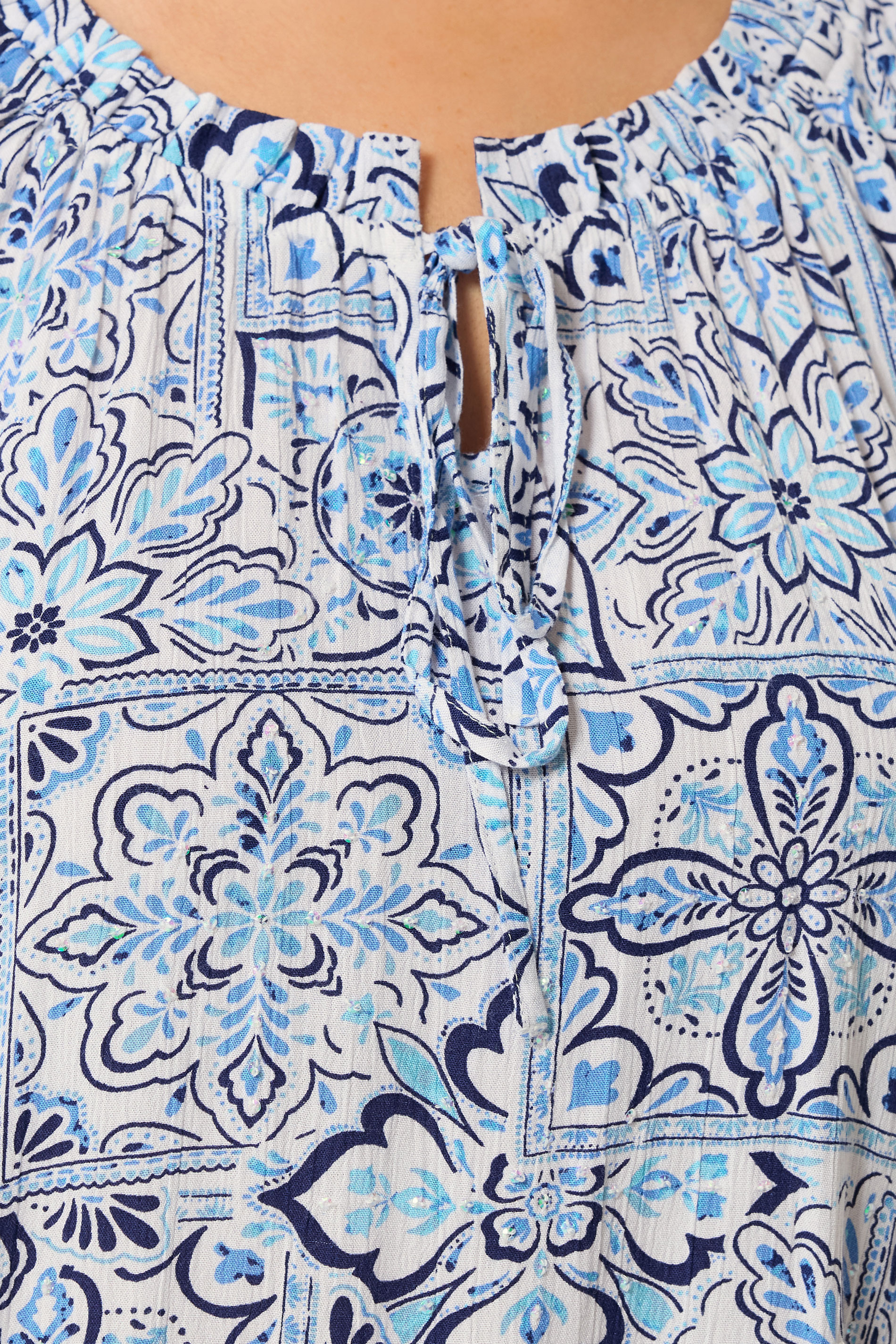 YOURS Plus Size Blue Floral Bardot Top | Yours Clothing 4