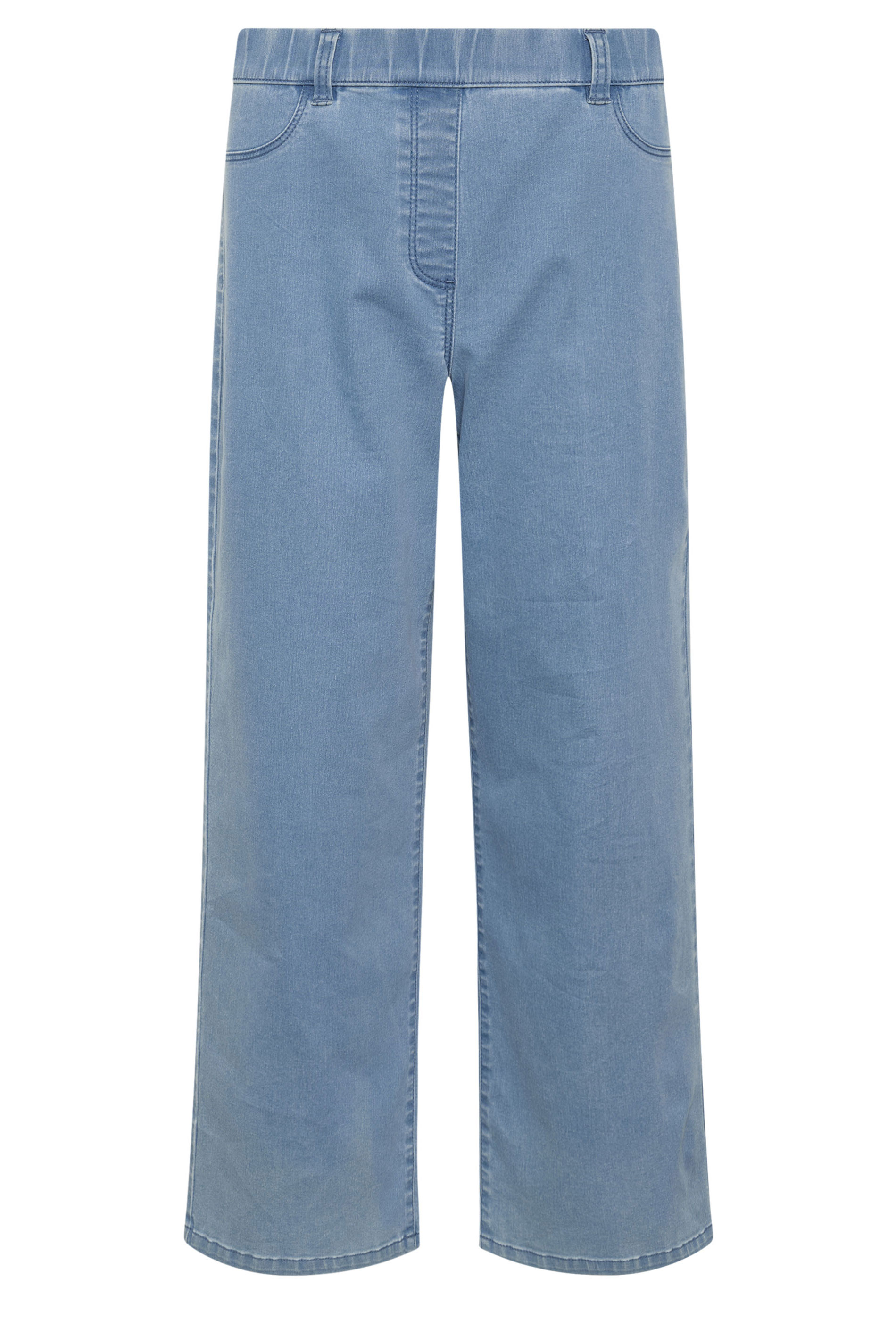 M&Co Petite Lightwash Blue Wide Leg Jeggings | M&Co 5