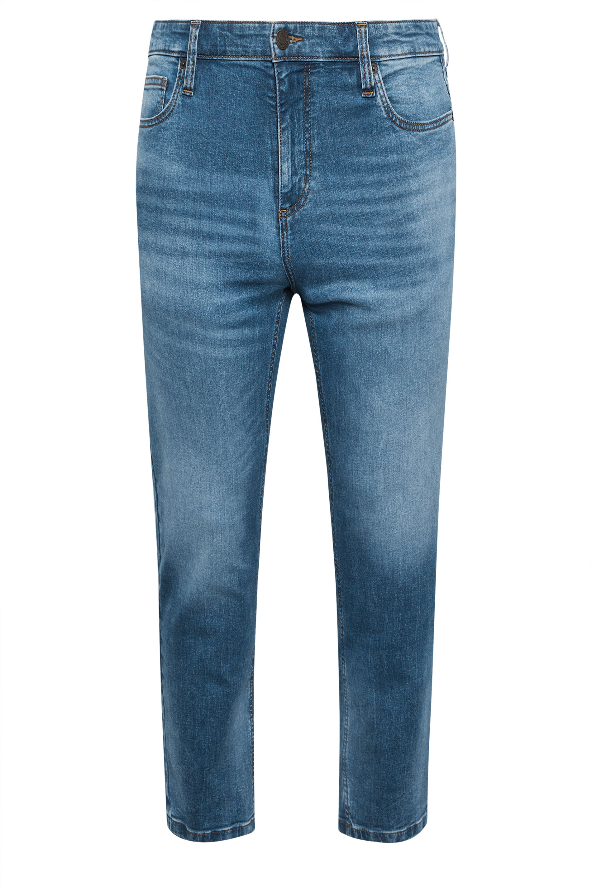 BadRhino Big & Tall Blue Washed Denim Stretch Jeans | BadRhino 3