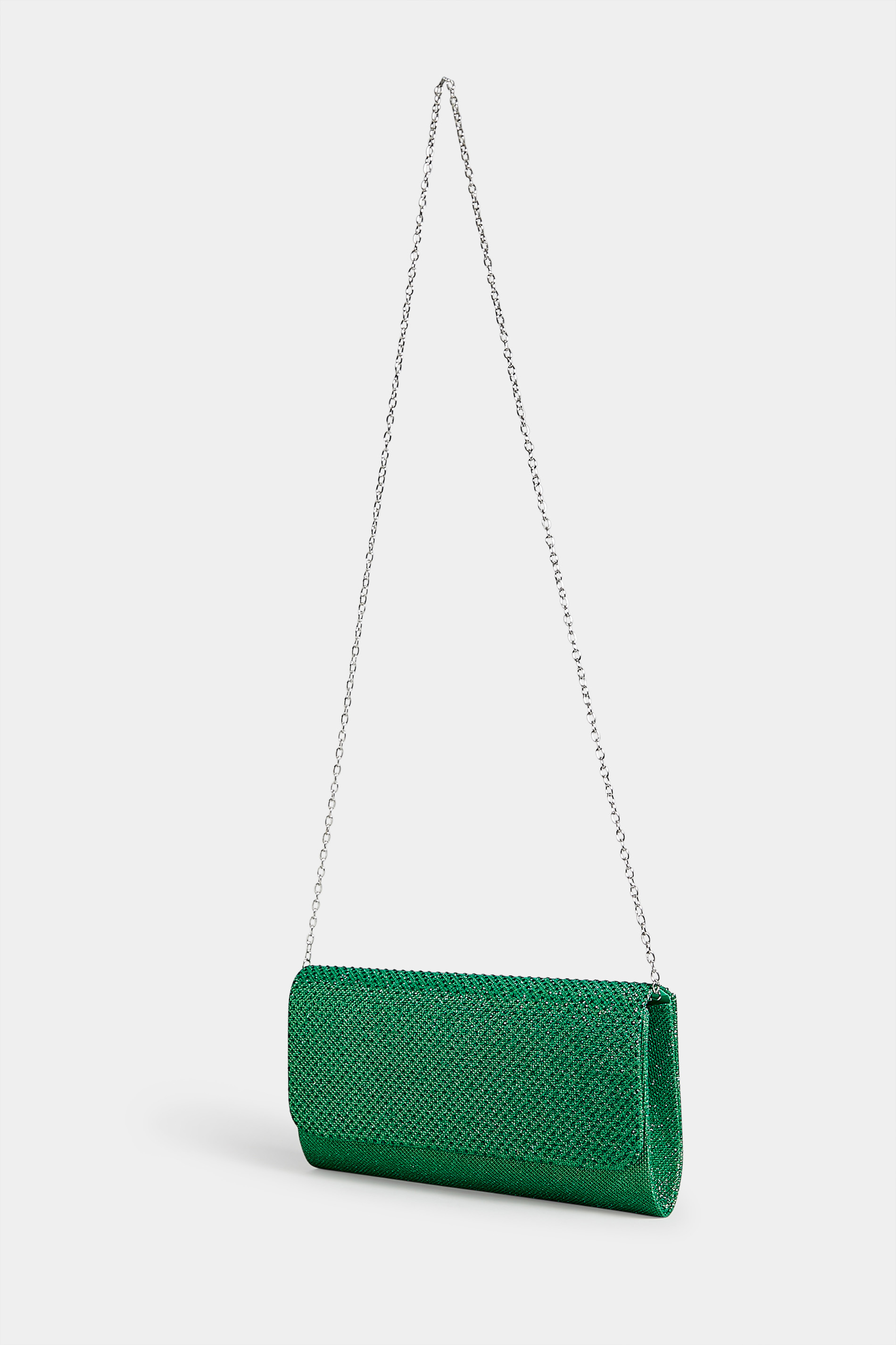 Green Diamante Clutch Bag 1