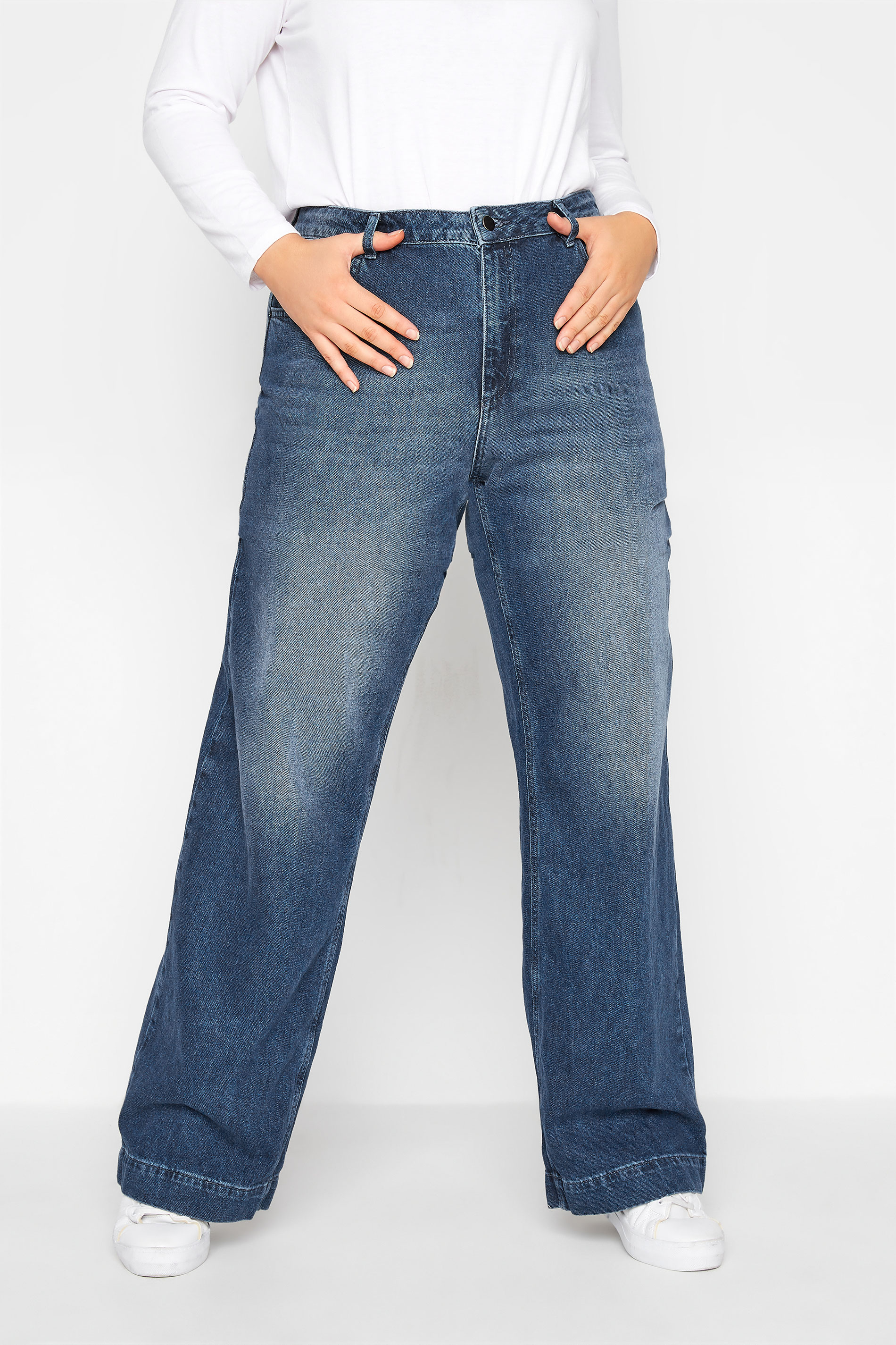 Grande taille  Jeans Grande taille  Jeans Bootcut | Jean Bleu Design Ample - KR37903
