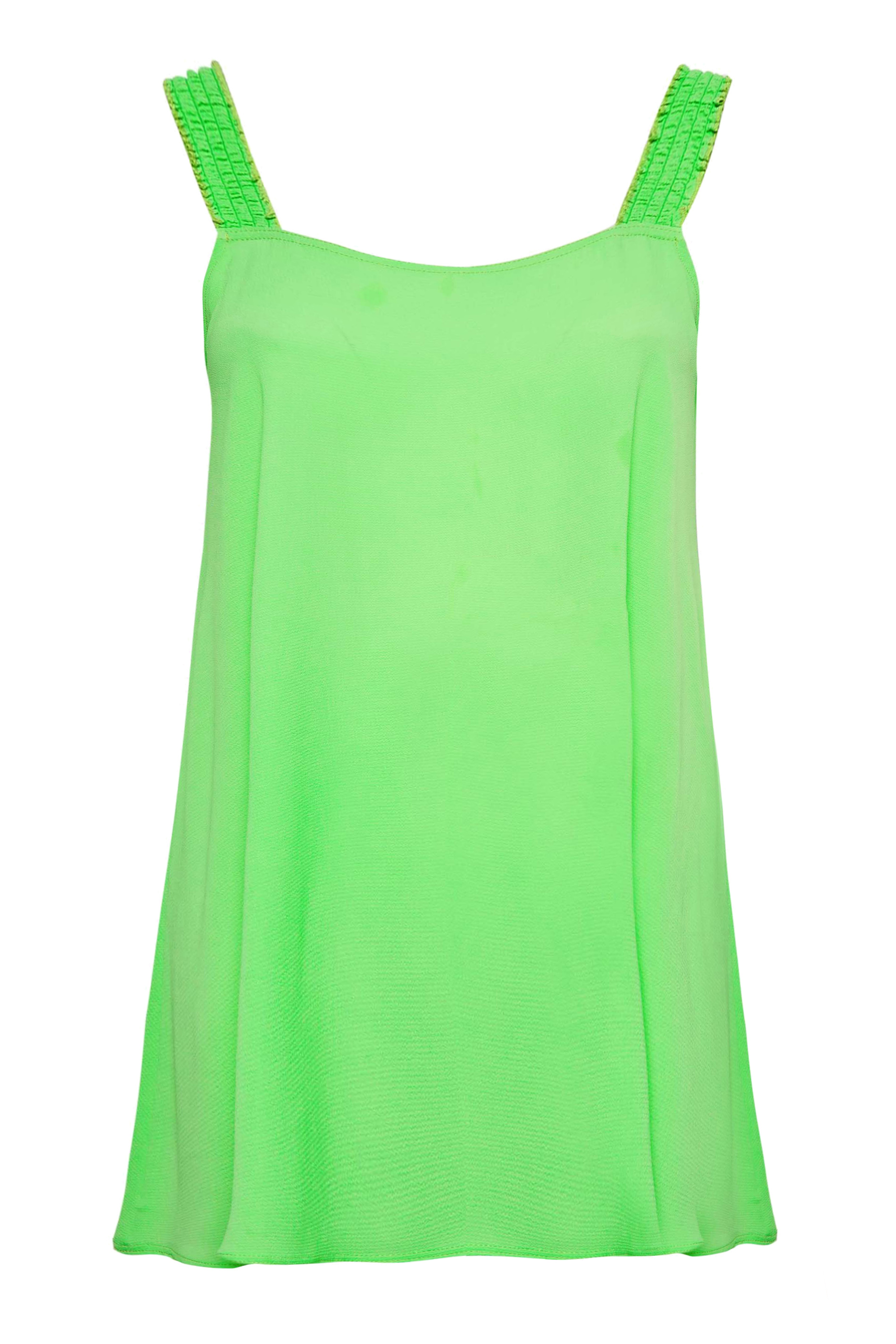 LIMITED COLLECTION Plus Size Bright Green Shirred Strap Cami Vest Top ...