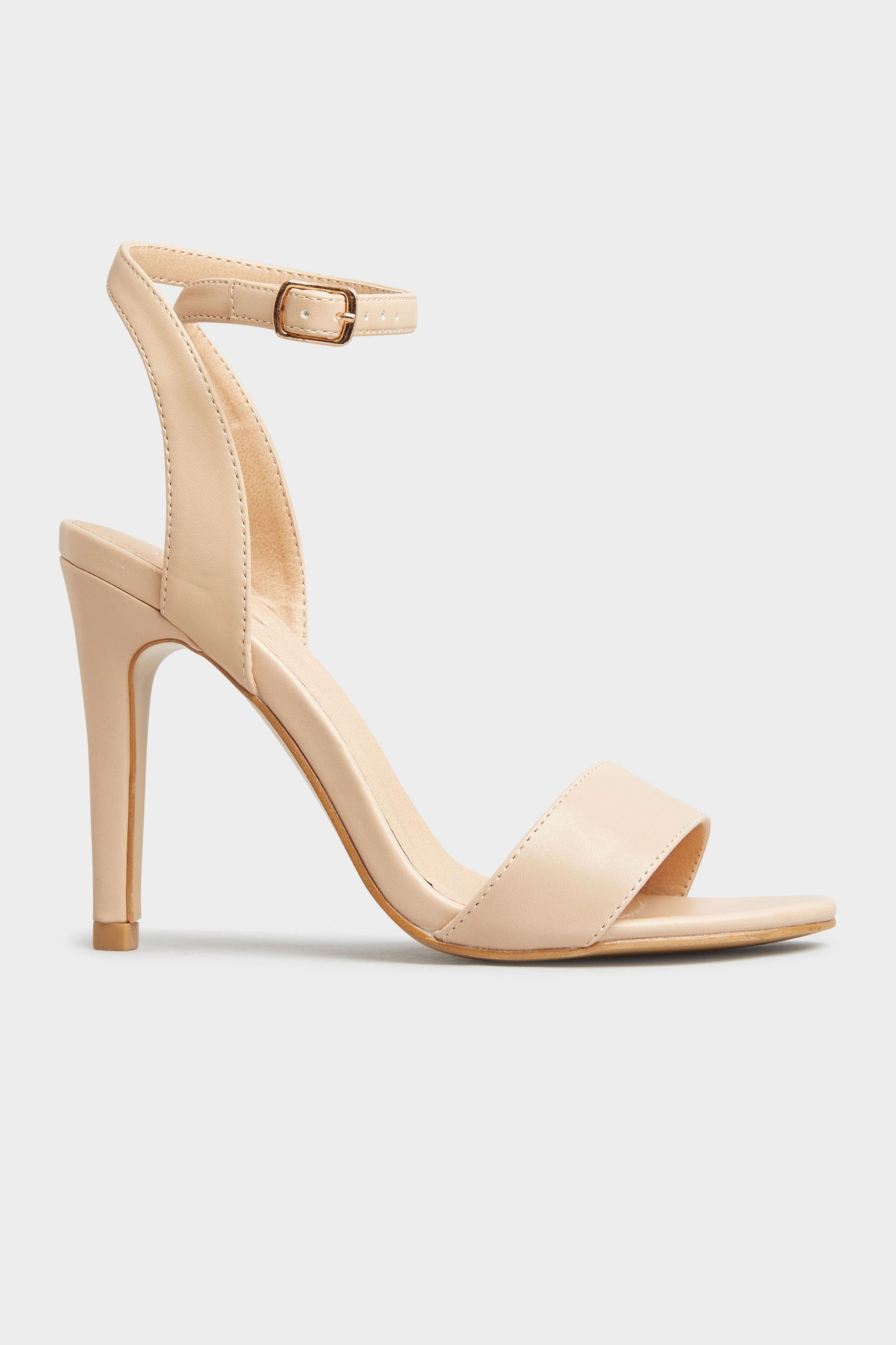 LIMITED COLLECTION Nude Strappy Two Part Heels In Extra Wide Fit ...