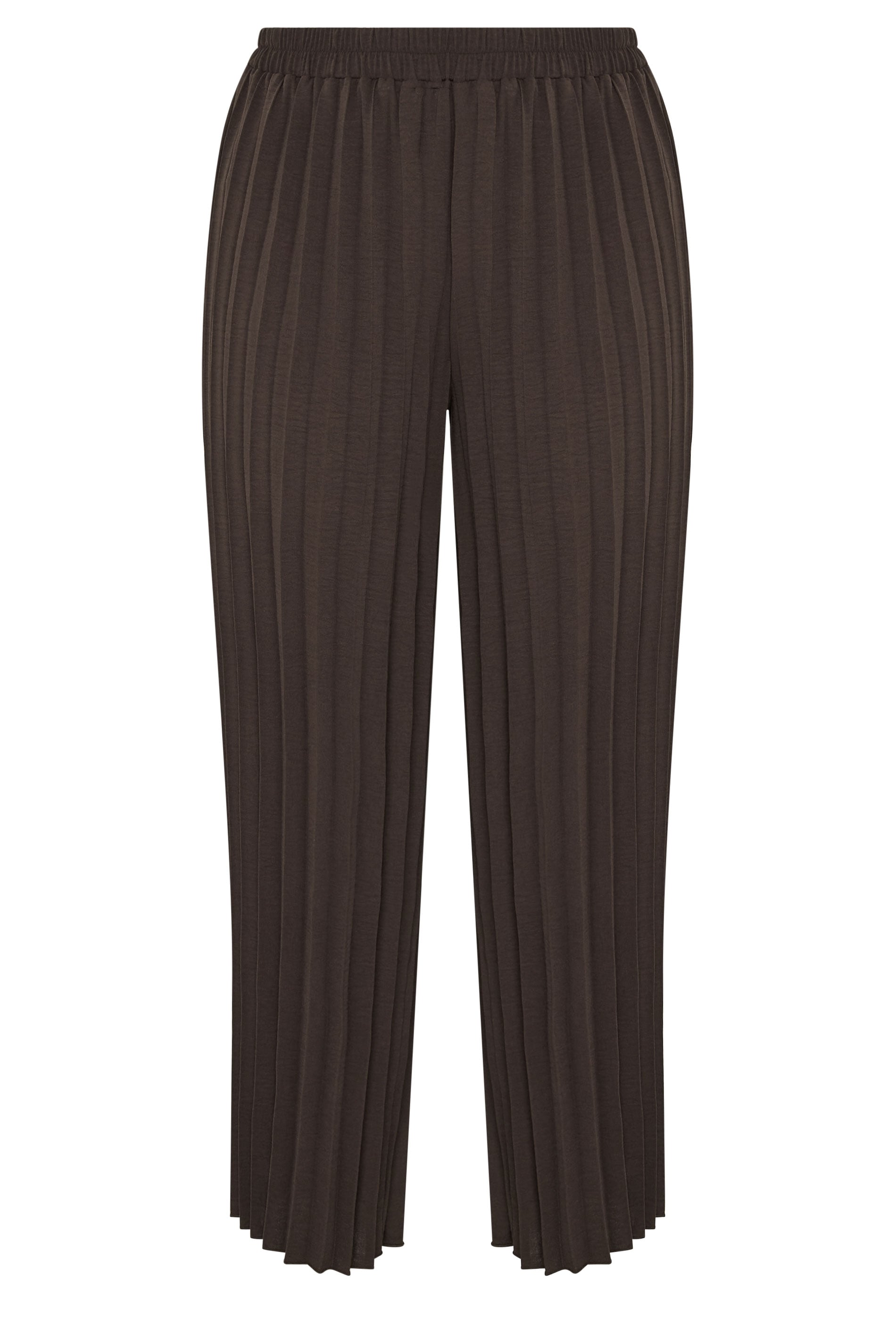 YOURS LONDON Plus Size Chocolate Brown Pleated Trousers | Yours Clothing 5
