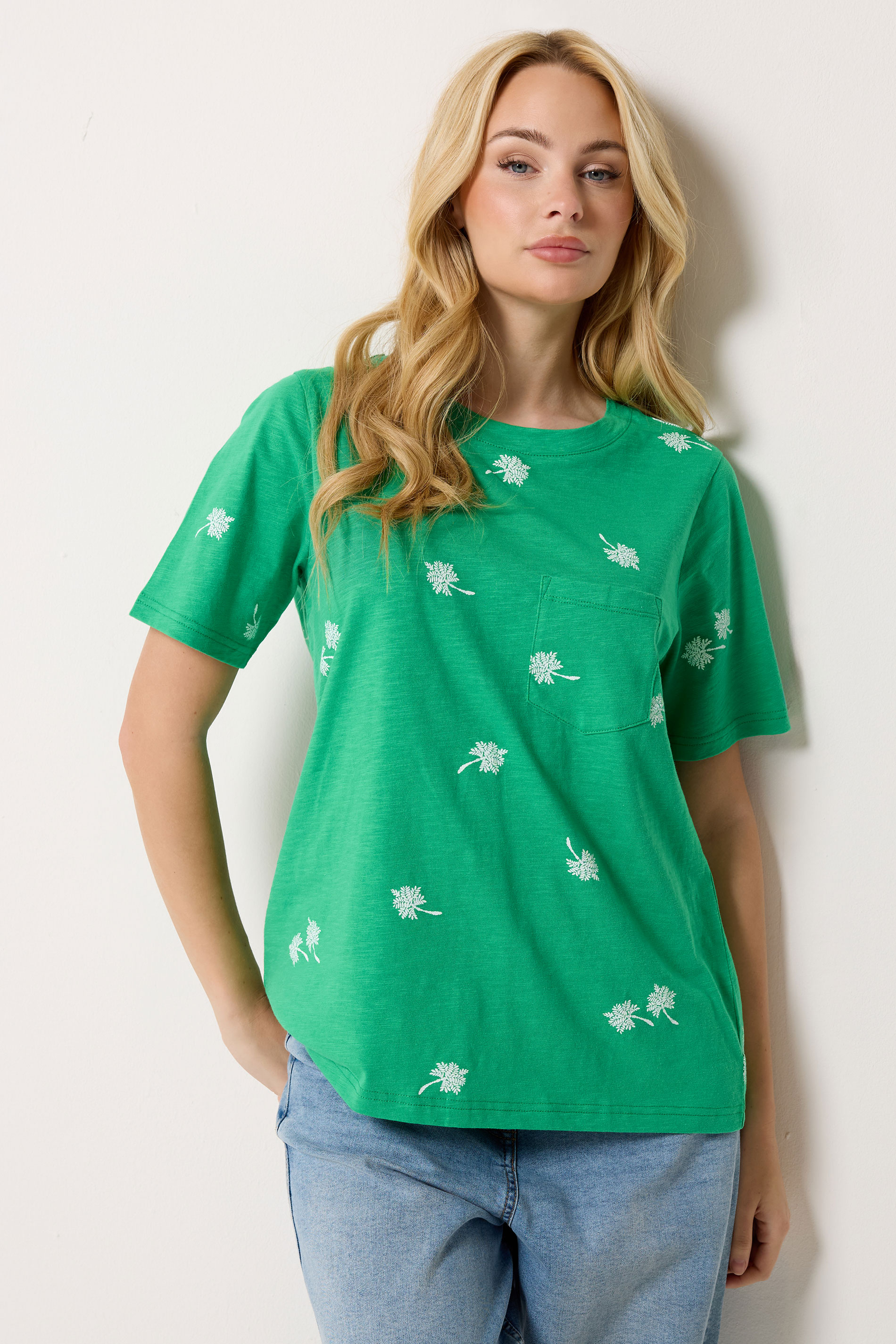 M&Co Green Dandelion Print Cotton T-Shirt | M&Co 3