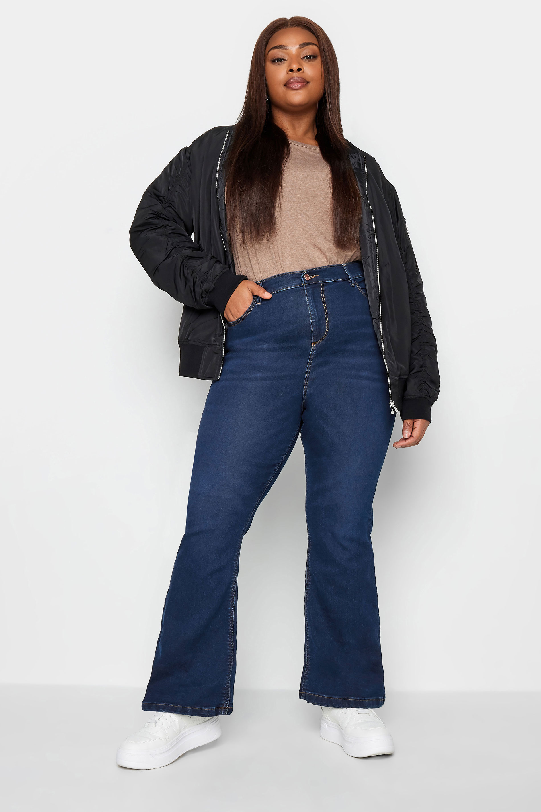 YOURS Plus Size Indigo Blue Bootcut Stretch ISLA Jeans | Yours Clothing 2