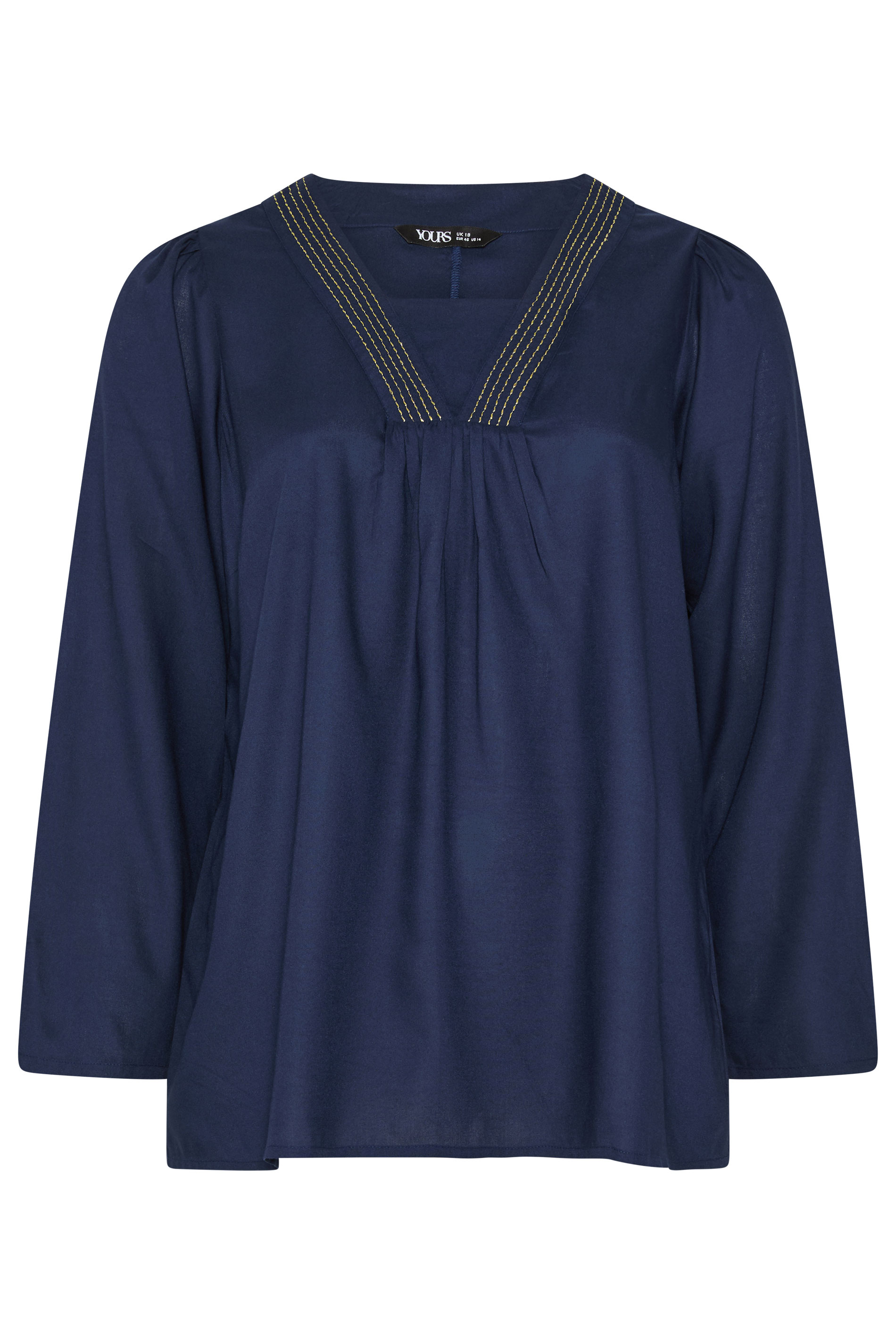 Niimee Navy Blue Kaftan Top | Yours Clothing