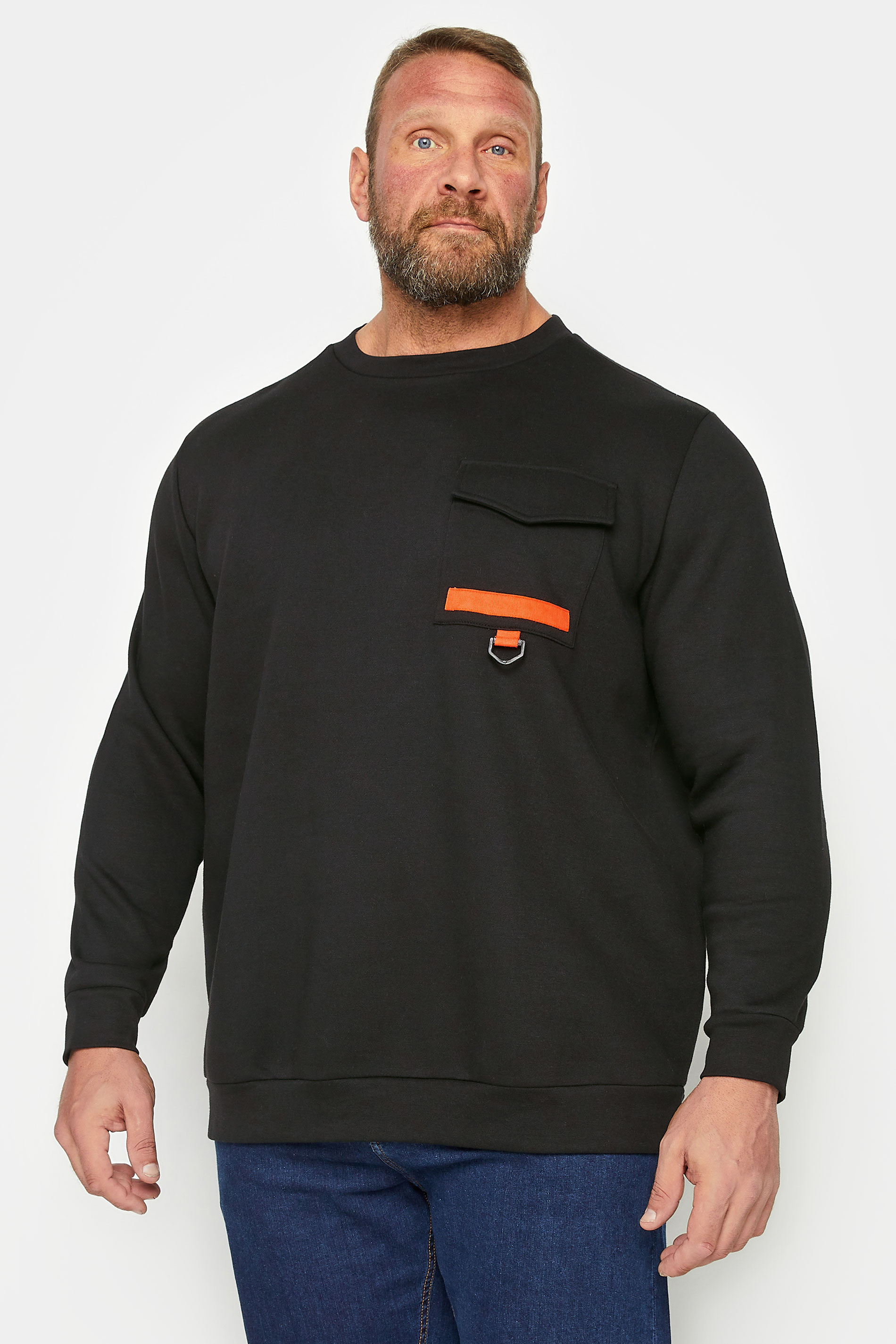BadRhino Black Pocket Crew Neck Sweatshirt | BadRhino 2