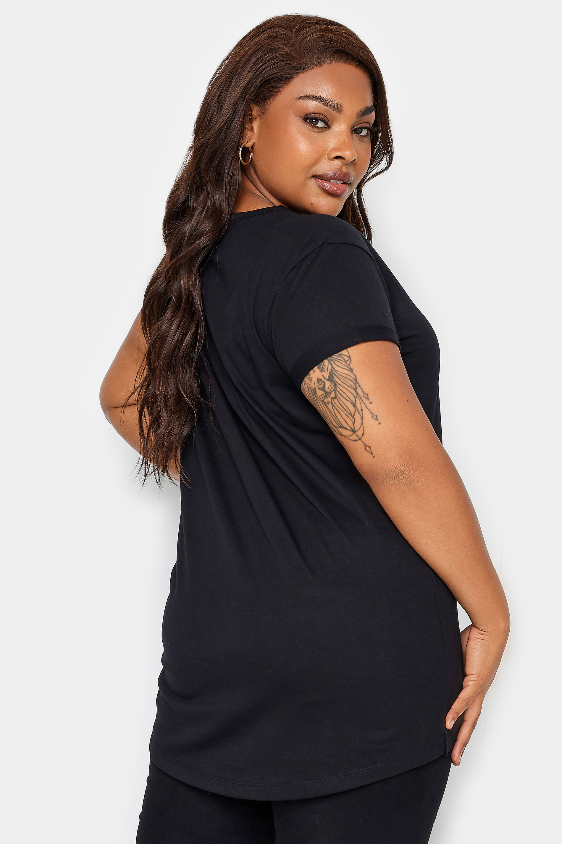 YOURS Plus Size Black 'Party Animals' Novelty Christmas T-Shirt | Yours Clothing 3