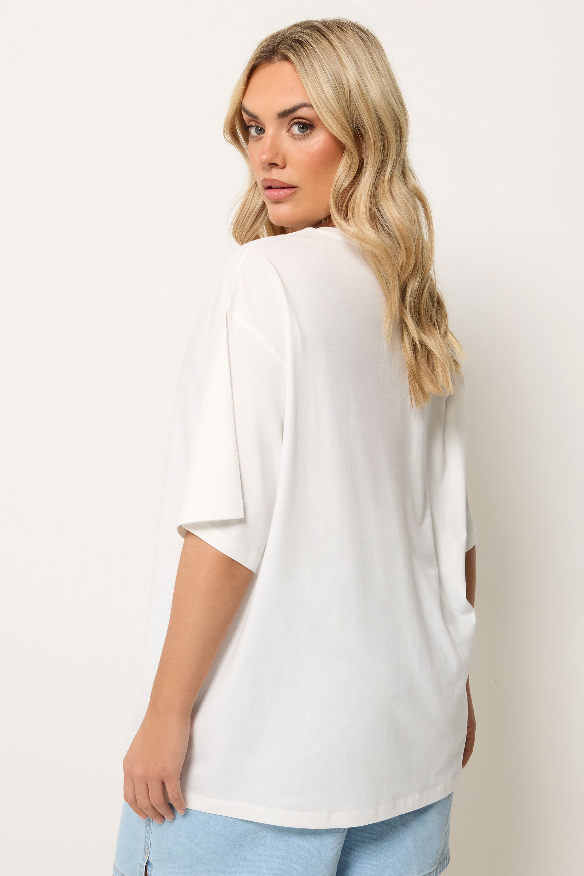 YOURS Plus Size Ivory White 'Spicy Marg Club' Slogan T-Shirt | Yours Clothing 4