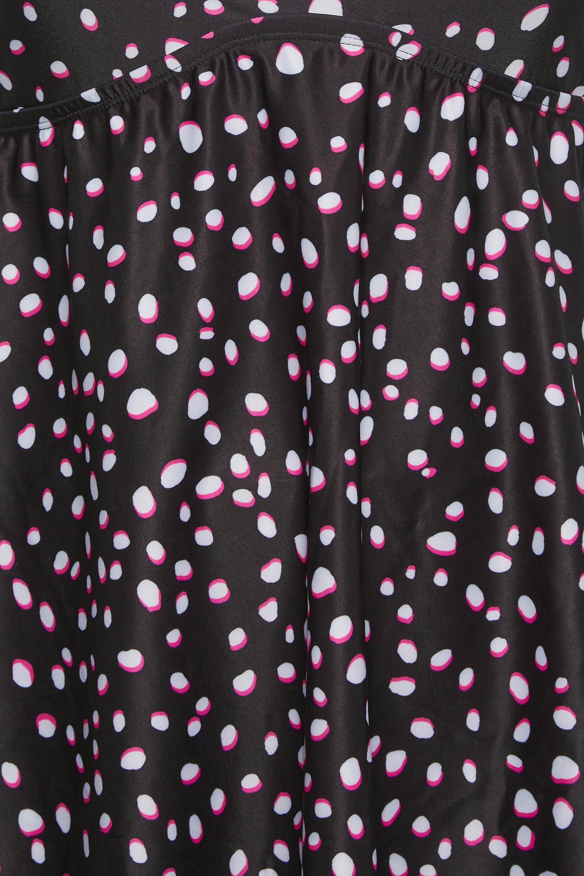 YOURS Plus Size Curve Black Spot Print Mesh Panel Swimdress | Yours ...