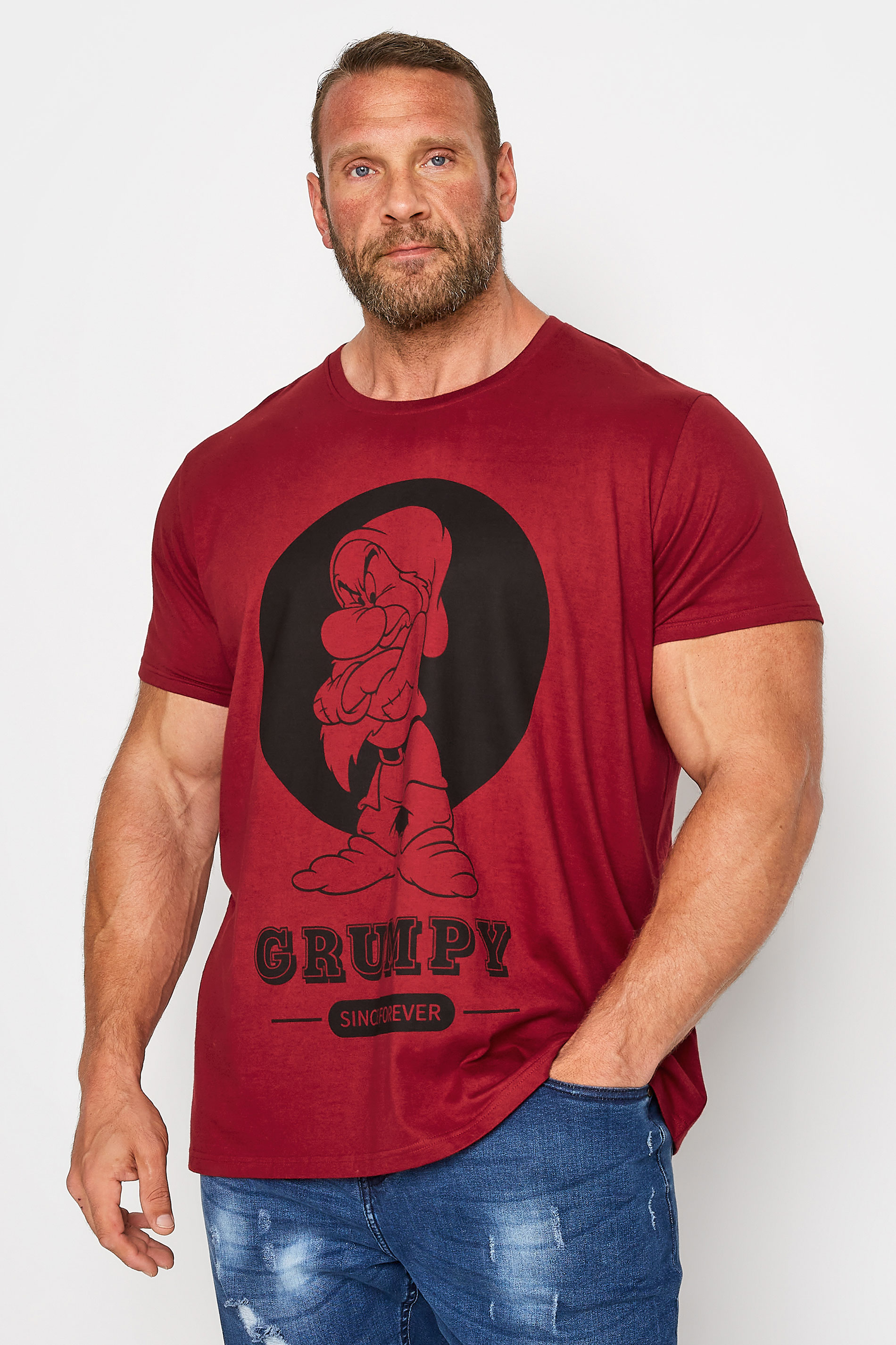 BadRhino Big & Tall Burgundy Red Grumpy T-Shirt 1
