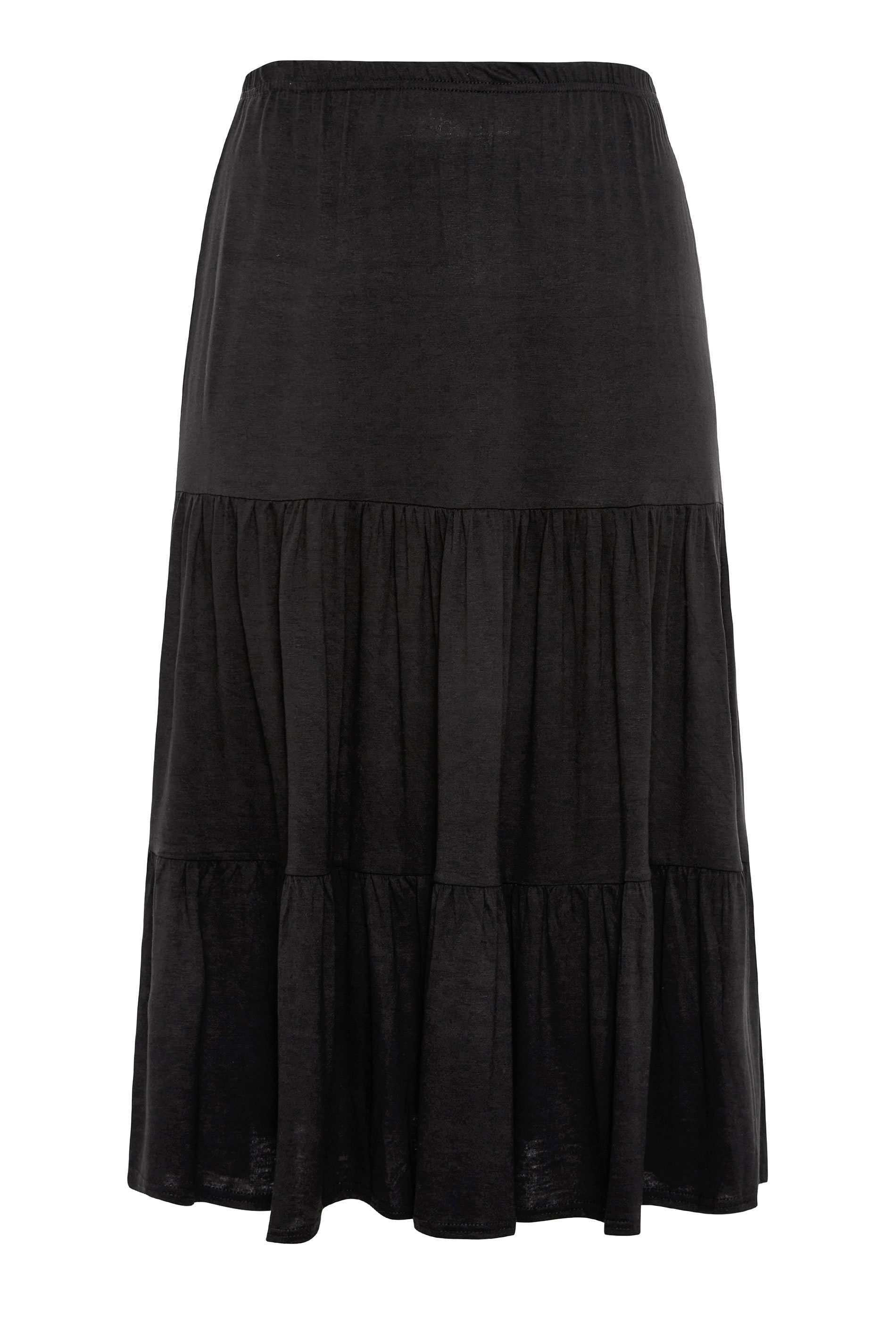 Plus Size Lange rok met stroken in zwart | Yours Clothing
