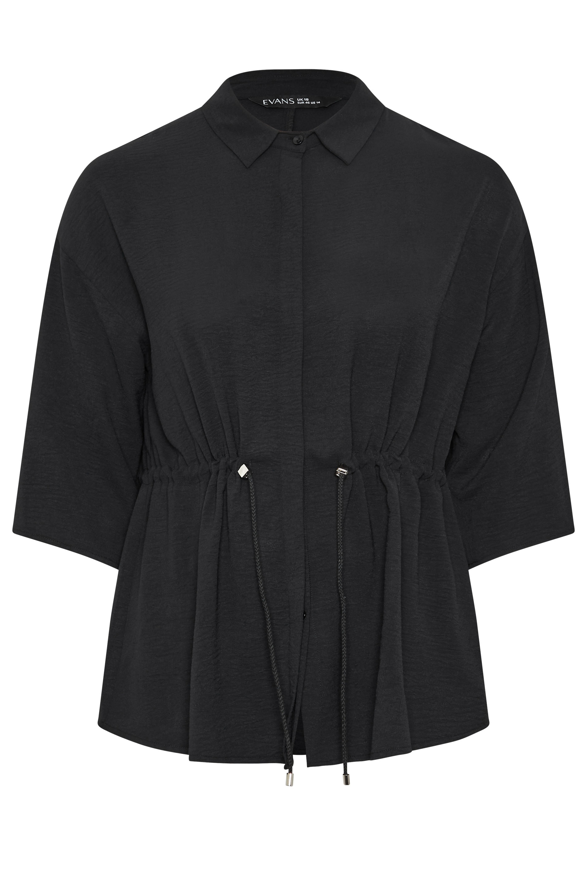 EVANS Plus Size Black Collared Shacket | Evans 6