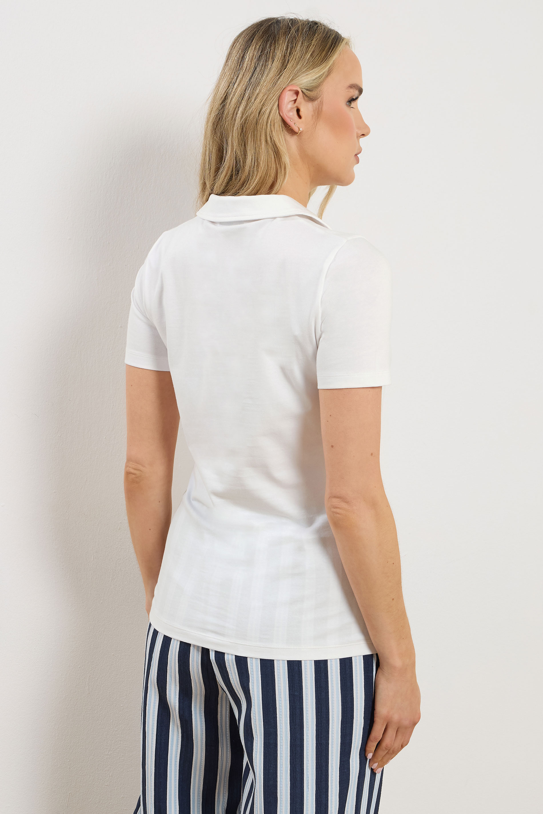 LTS Tall Women's White Lace Up Collared T-Shirt | Long Tall Sally 2