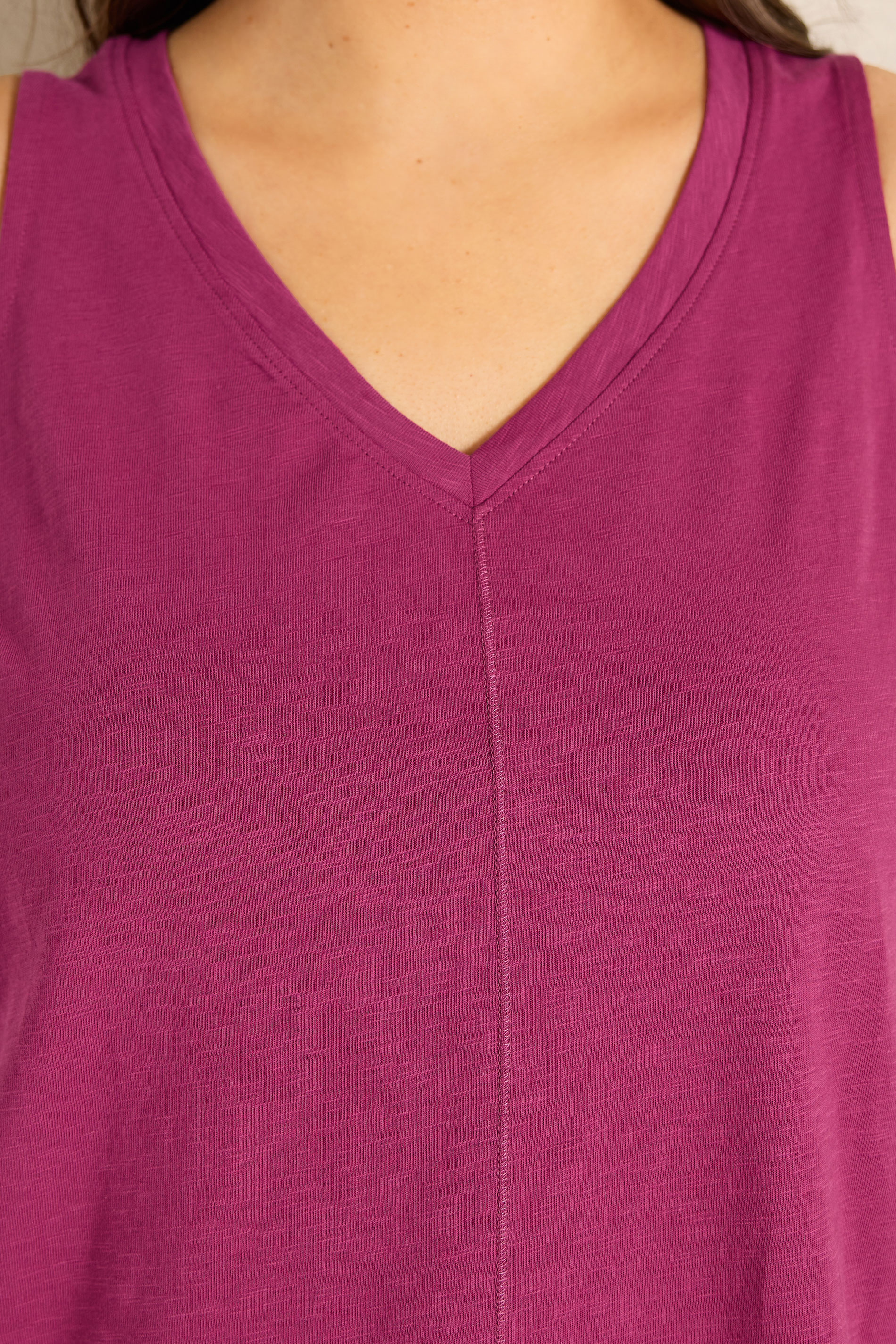 EVANS Plus Size Berry Red Premium Cotton Vest Top | Evans 4
