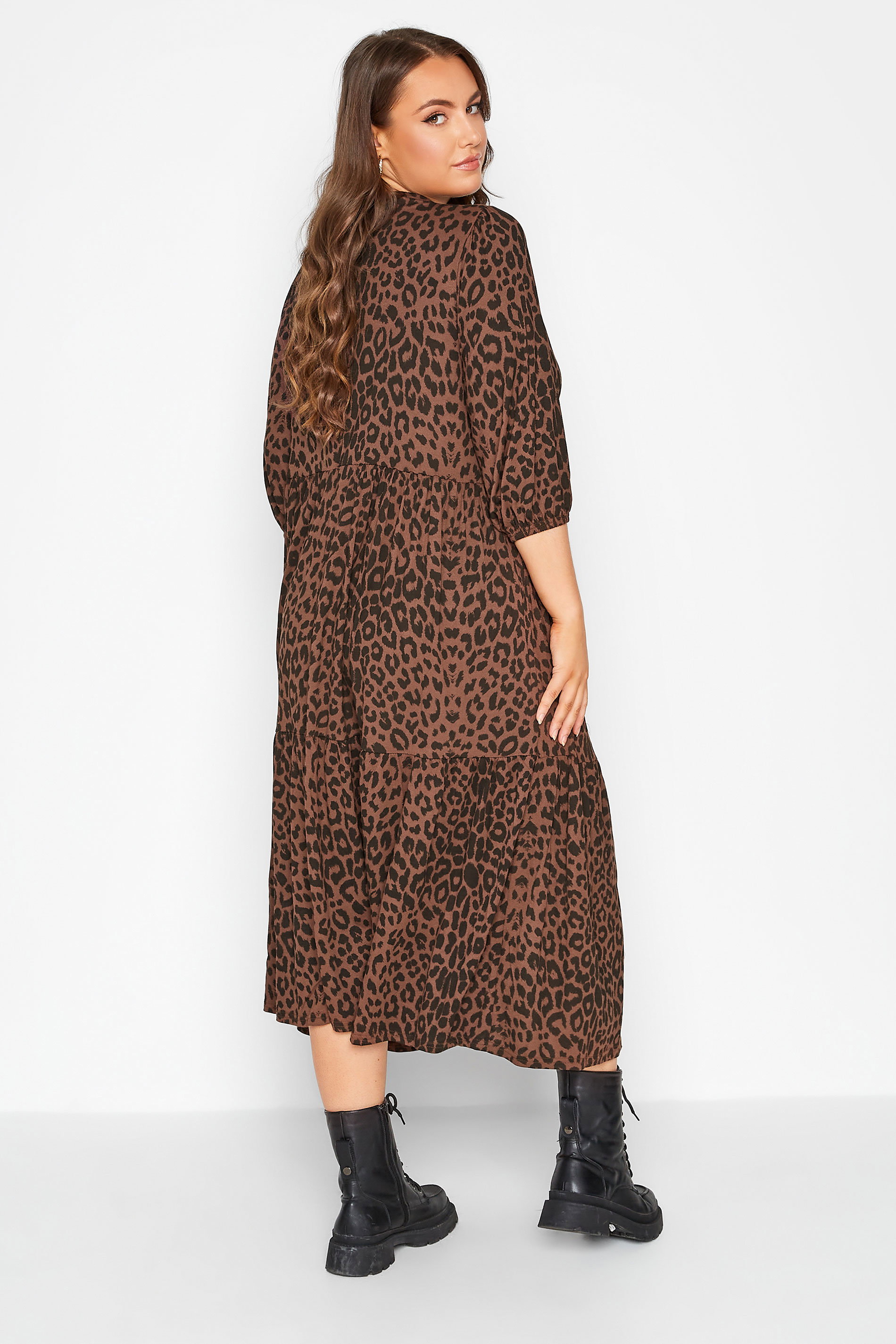 Plus Size Chocolate Brown Leopard Print 