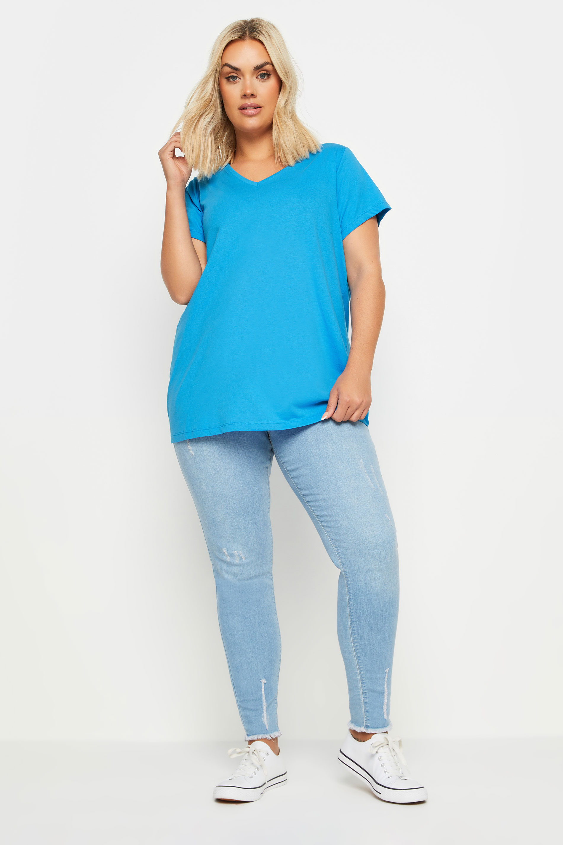 YOURS 3 PACK Plus Size Blue & Green T-Shirts | Yours Clothing 3