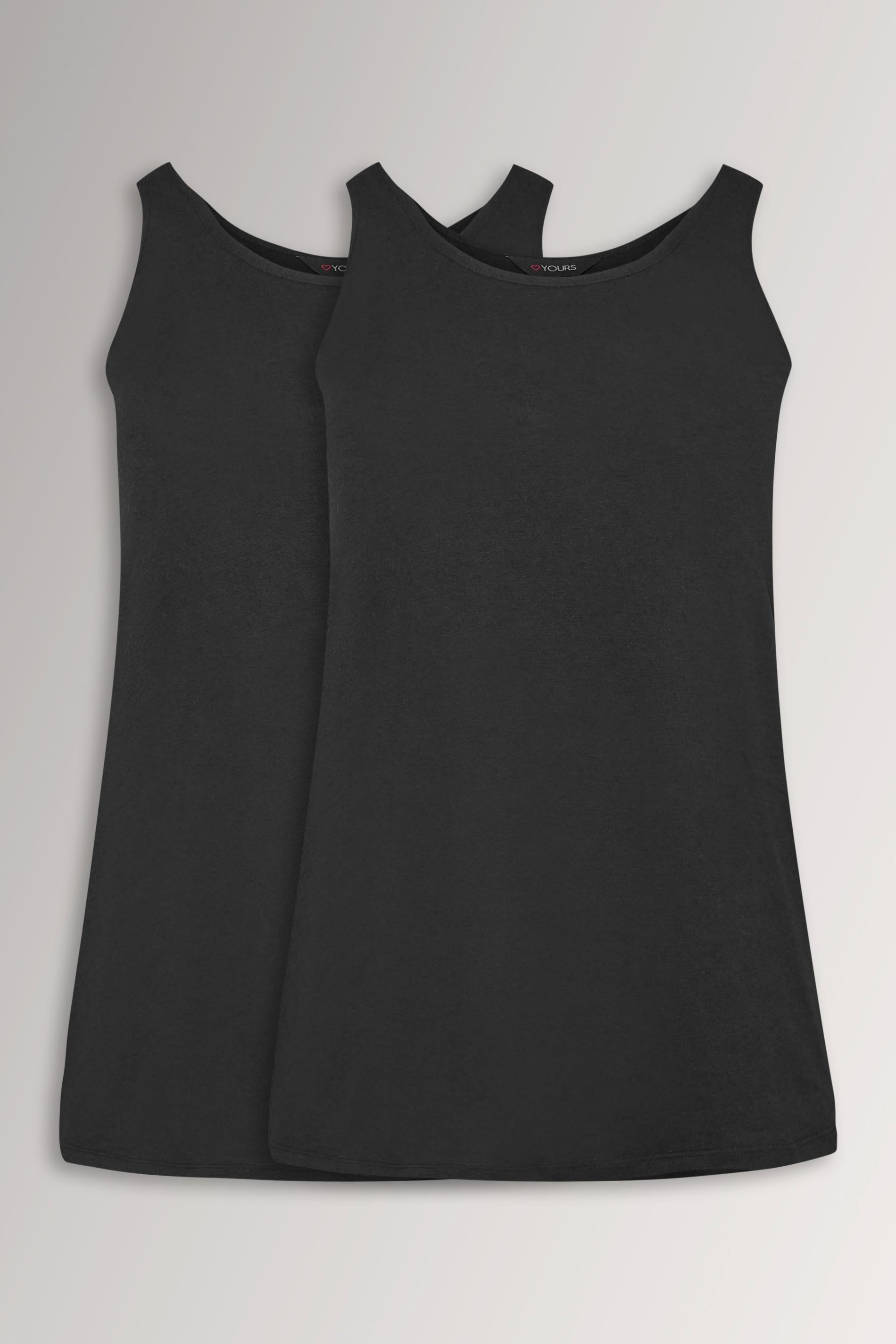 YOURS 2 PACK Curve Black Core Vest Tops 3
