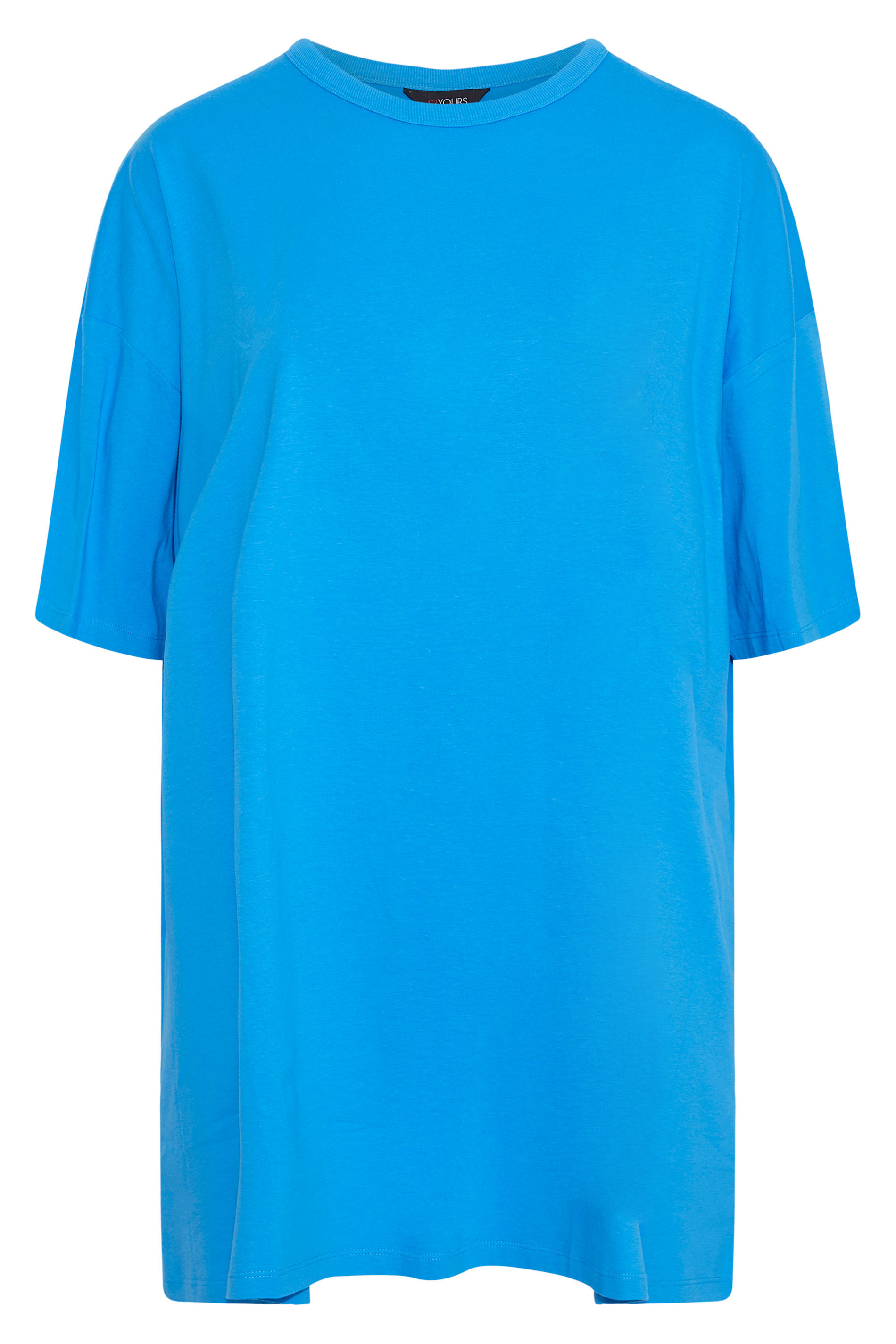 Grande taille  Tops Grande taille  T-Shirts | T-Shirt Bleu en Jersey Design Oversize - YZ56049