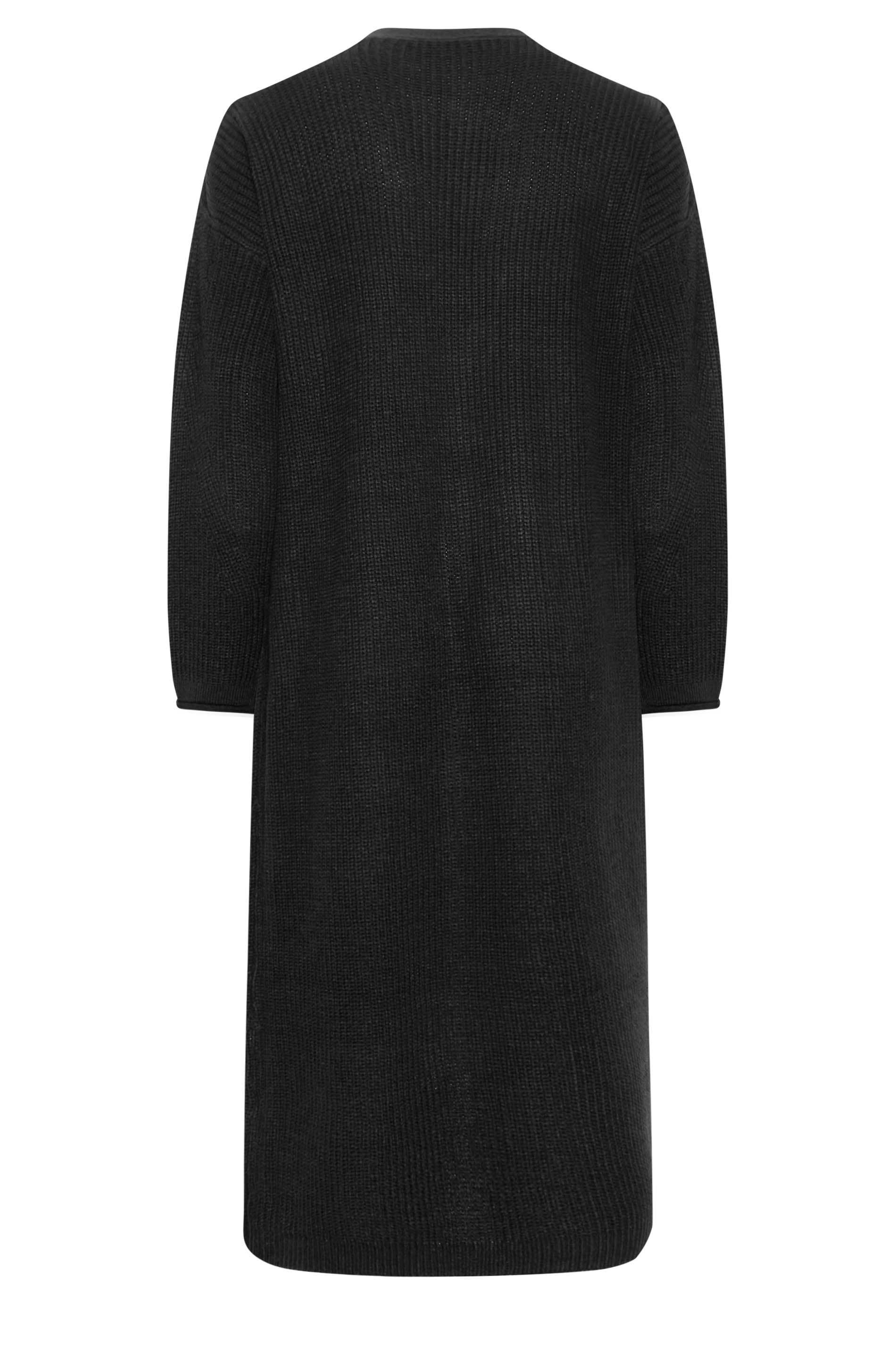 YOURS Plus Size Black Knitted Maxi Cardigan