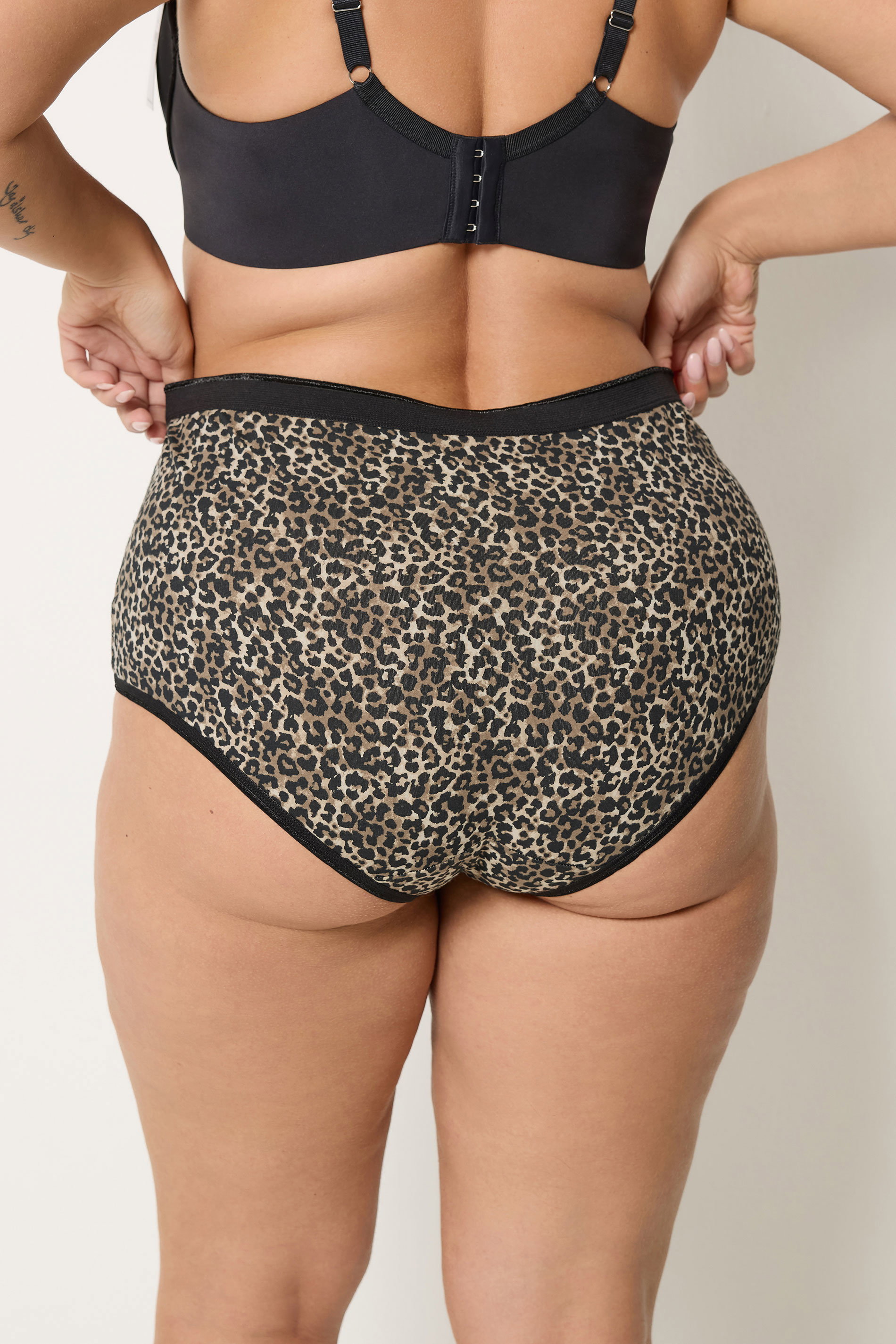 YOURSET 5 PACK Plus Size Natural Brown Animal Heart High Waisted Full Briefs | Yours Clothing 4