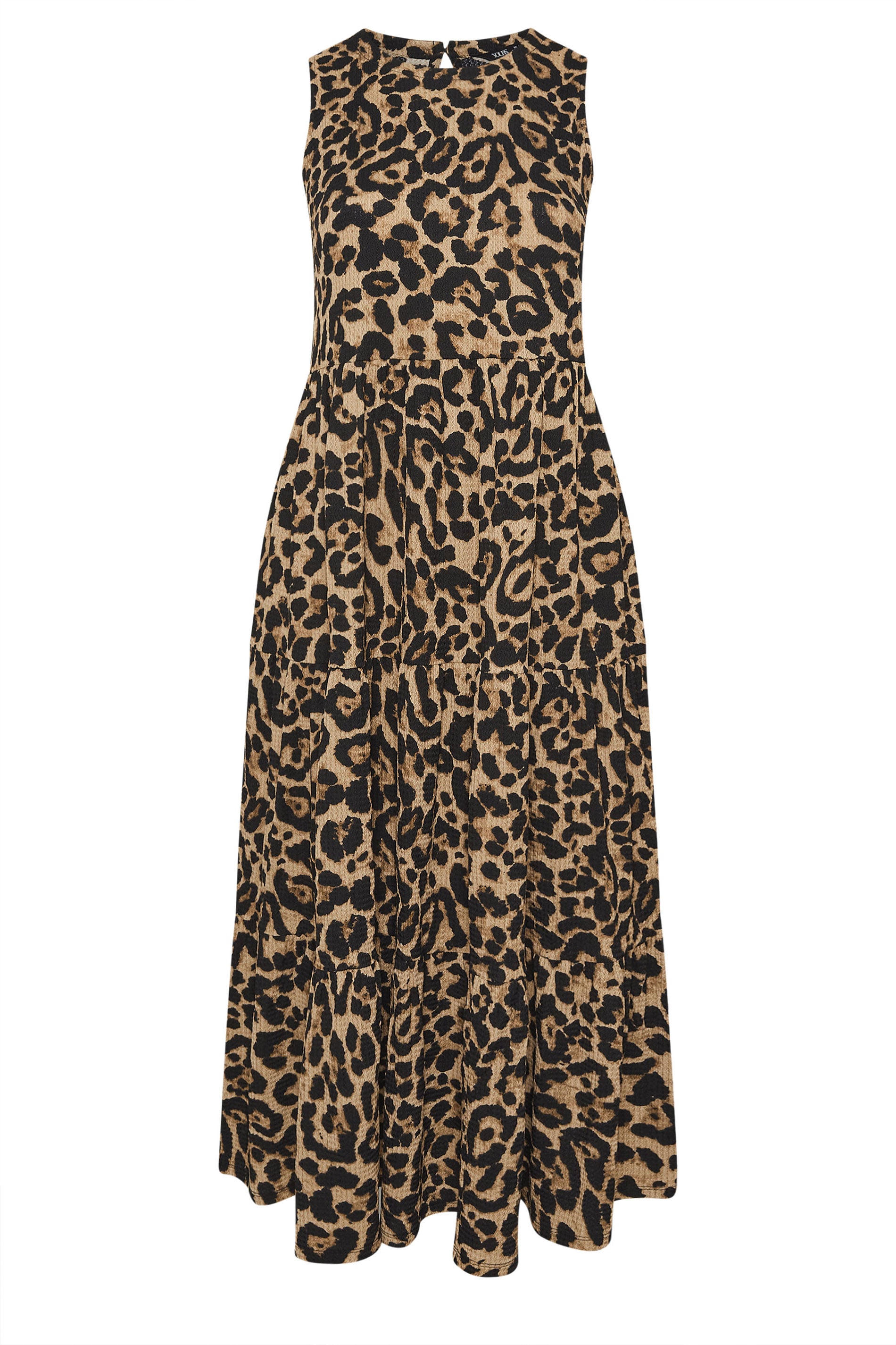 YOURS Plus Size Brown Leopard Tiered Maxi Dress | Yours Clothing 5