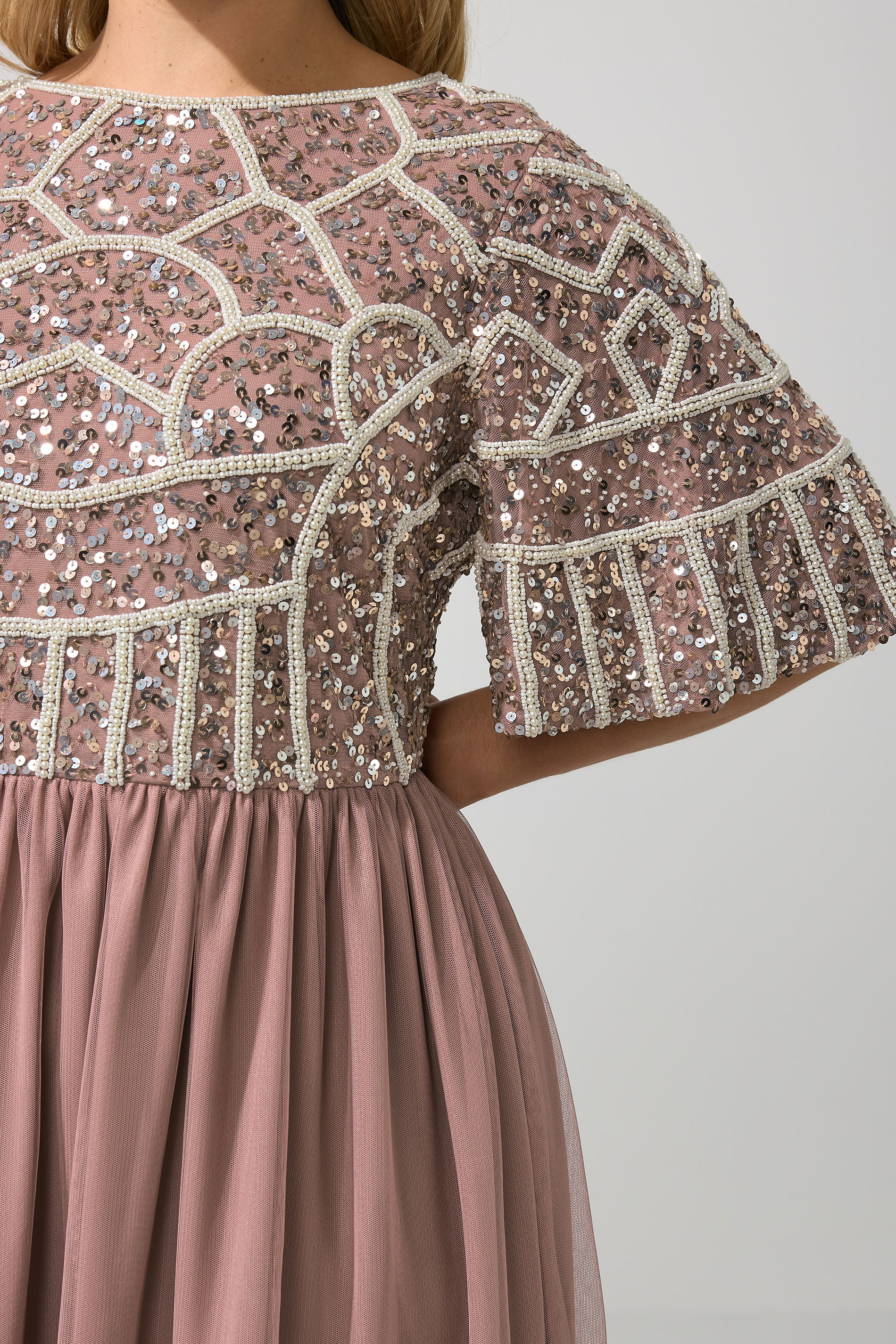 LUXE Plus Size Pink Embellished Maxi Dress | Yours Clothing 5