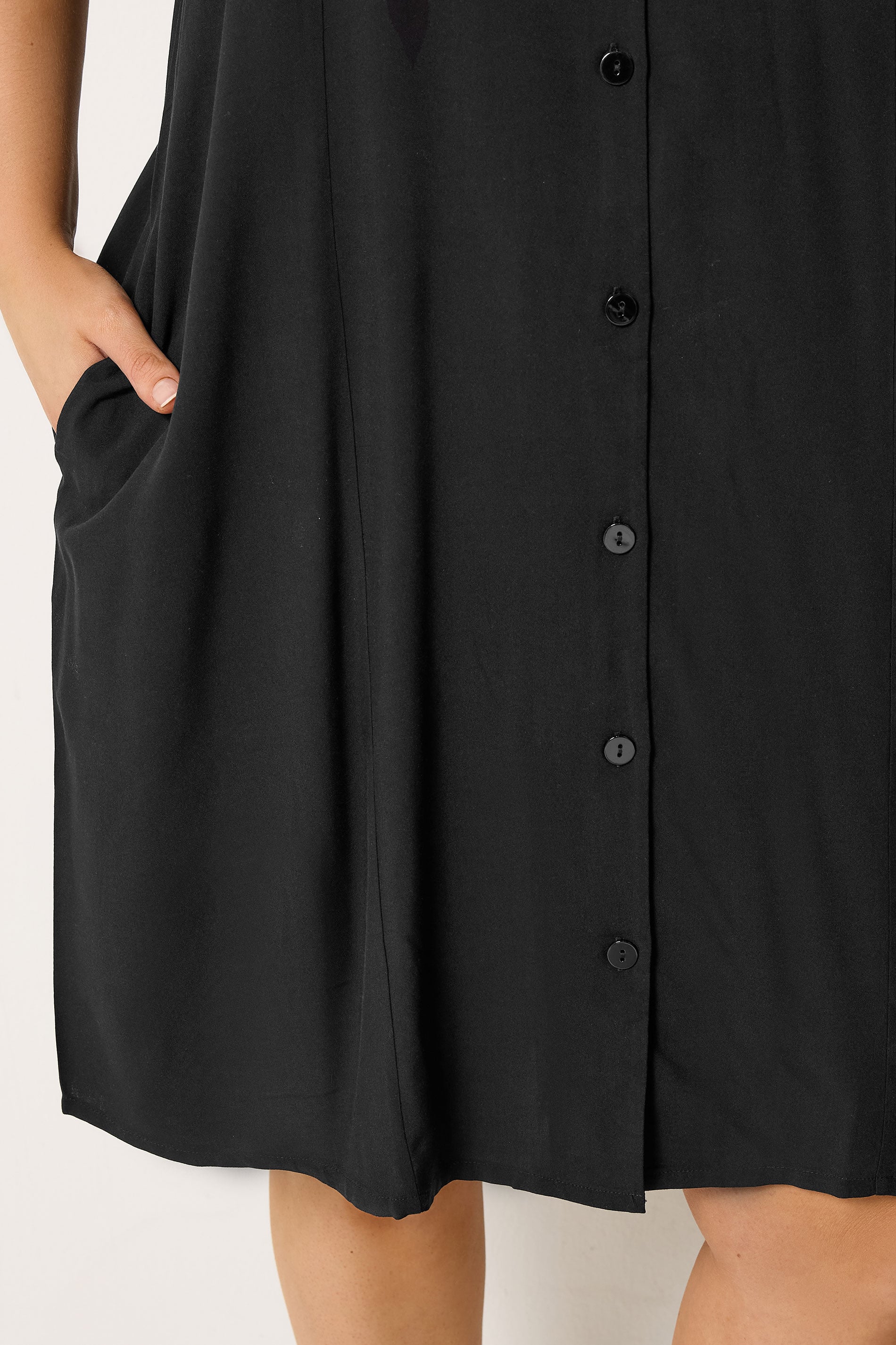 YOURS Plus Size Black Button Through Tunic Dress | Yours Clothing 4