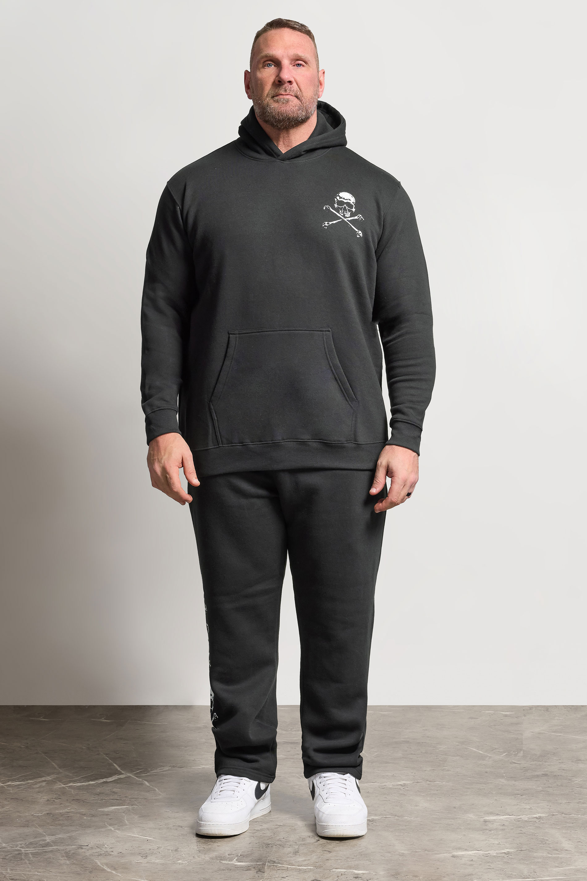 BadRhino Big & Tall Black Side Skull Open Hem Joggers | BadRhino 2