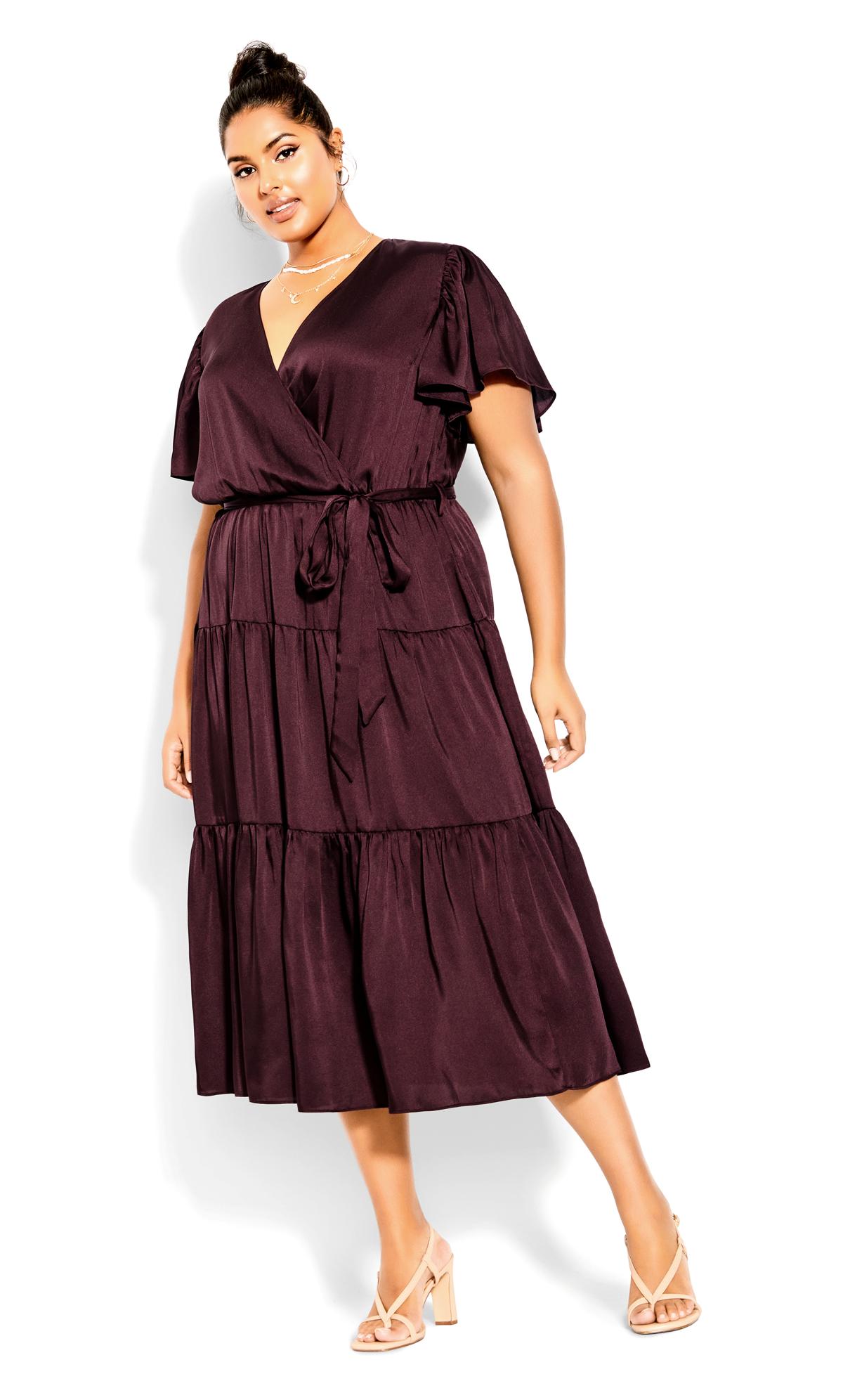 Evans Brown Tiered Wrap Maxi Dress 1