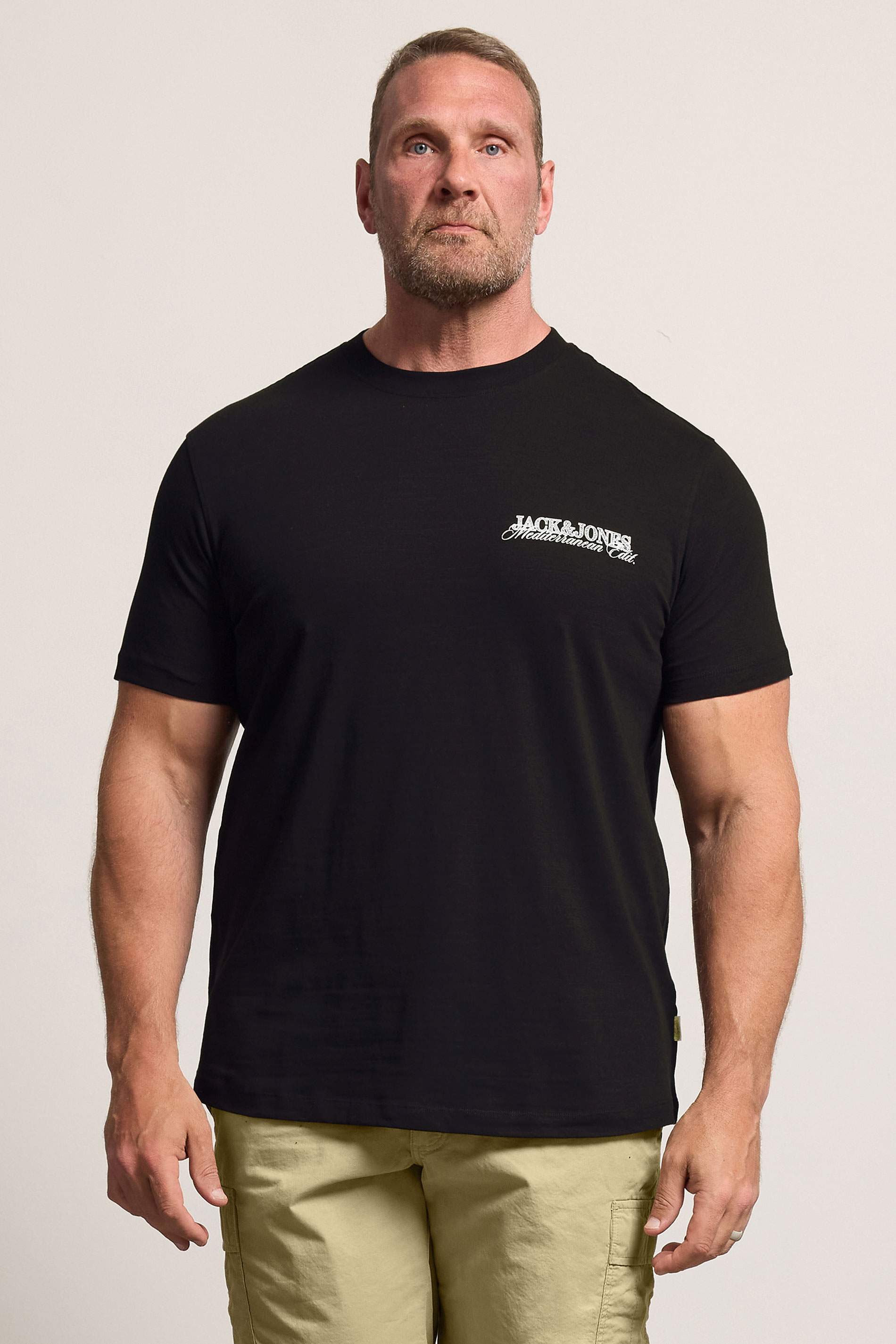 JACK & JONES Big & Tall Black 'St. Tropez' Print Tee | BadRhino 3
