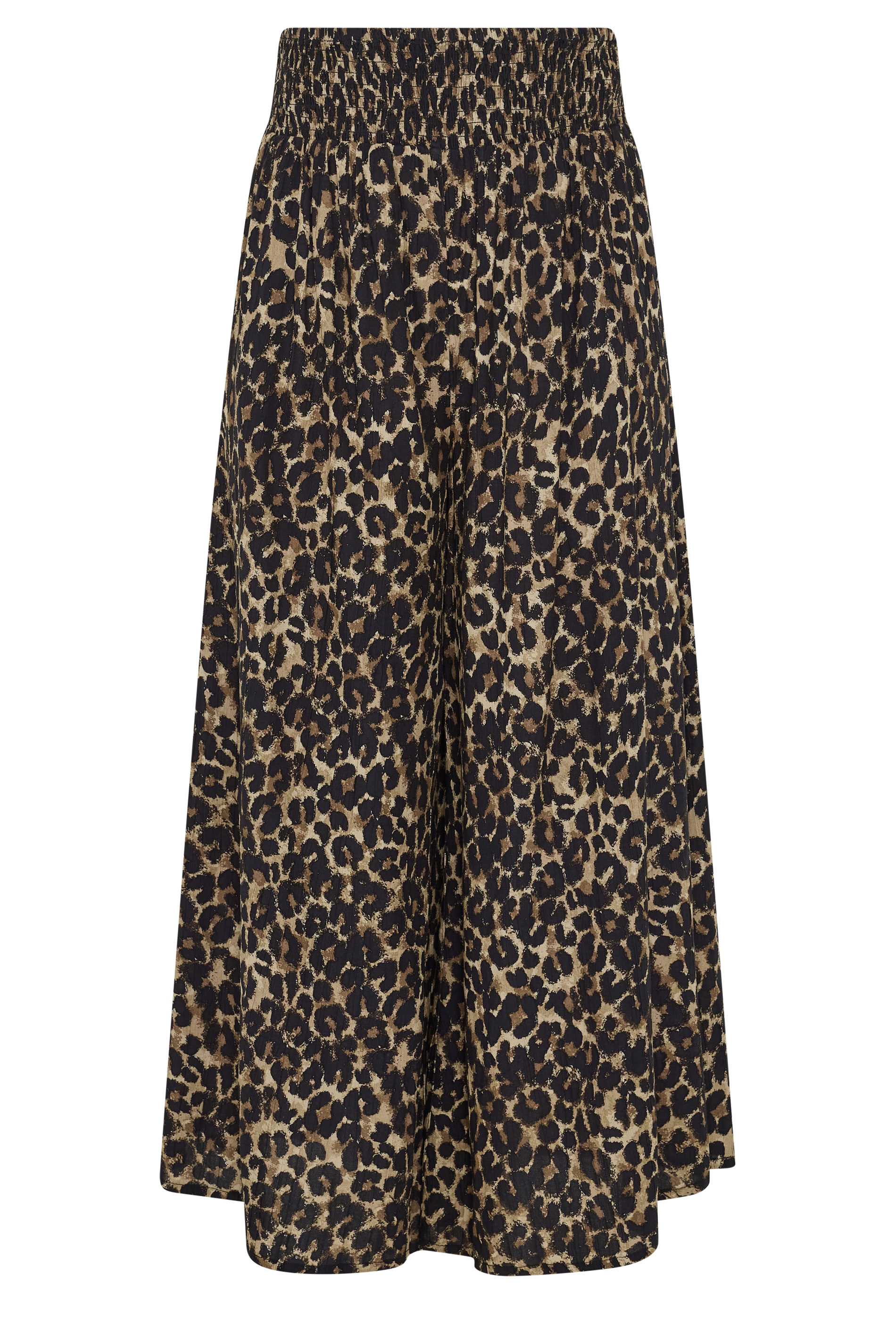 YOURS Plus Size Chocolate Brown Leopard Wide Leg Trousers | Yours Clothing 5