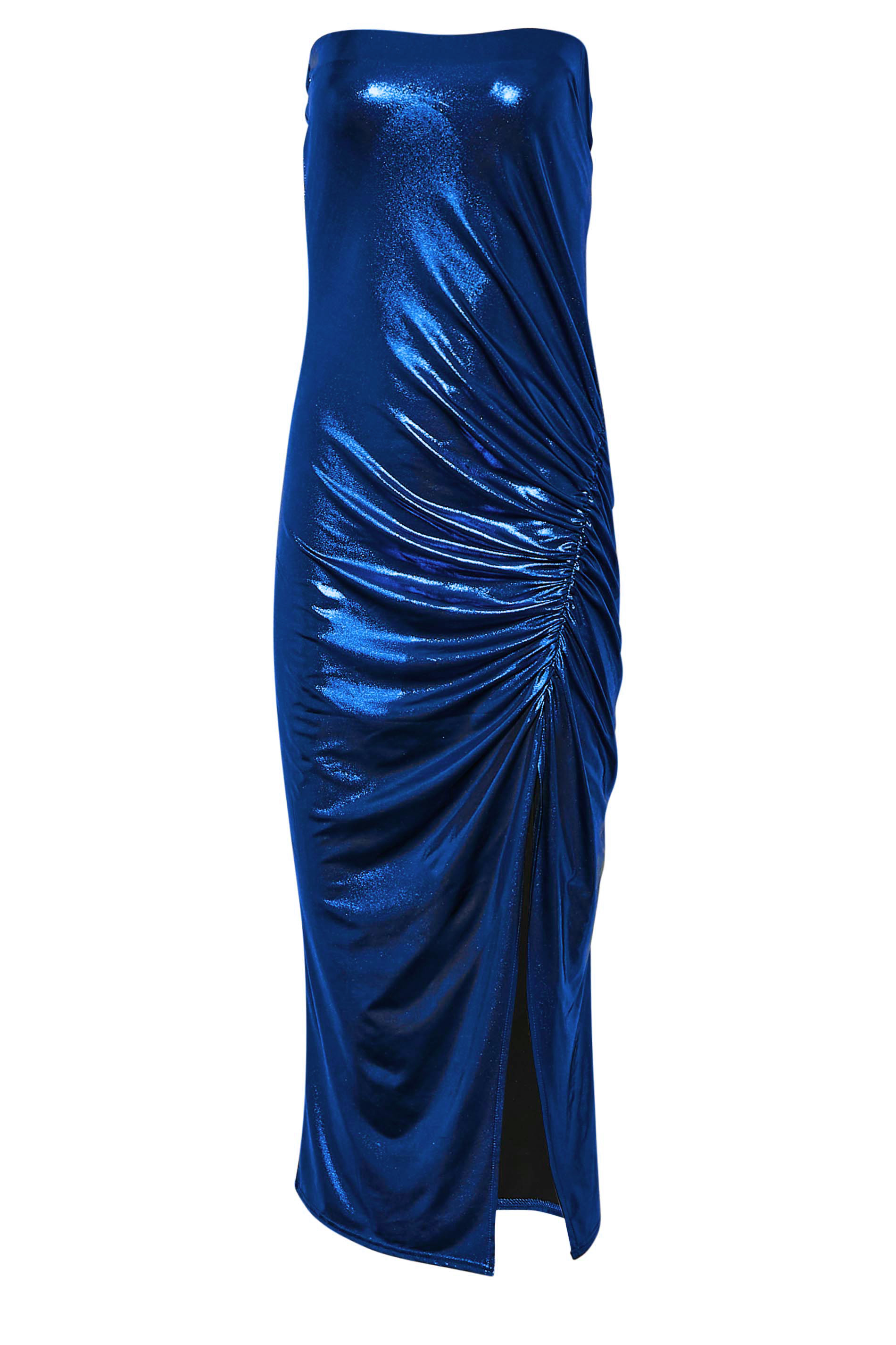 LTS Tall Women's Blue Two Tone Metallic Midi Dress | Long Tall Sally 2