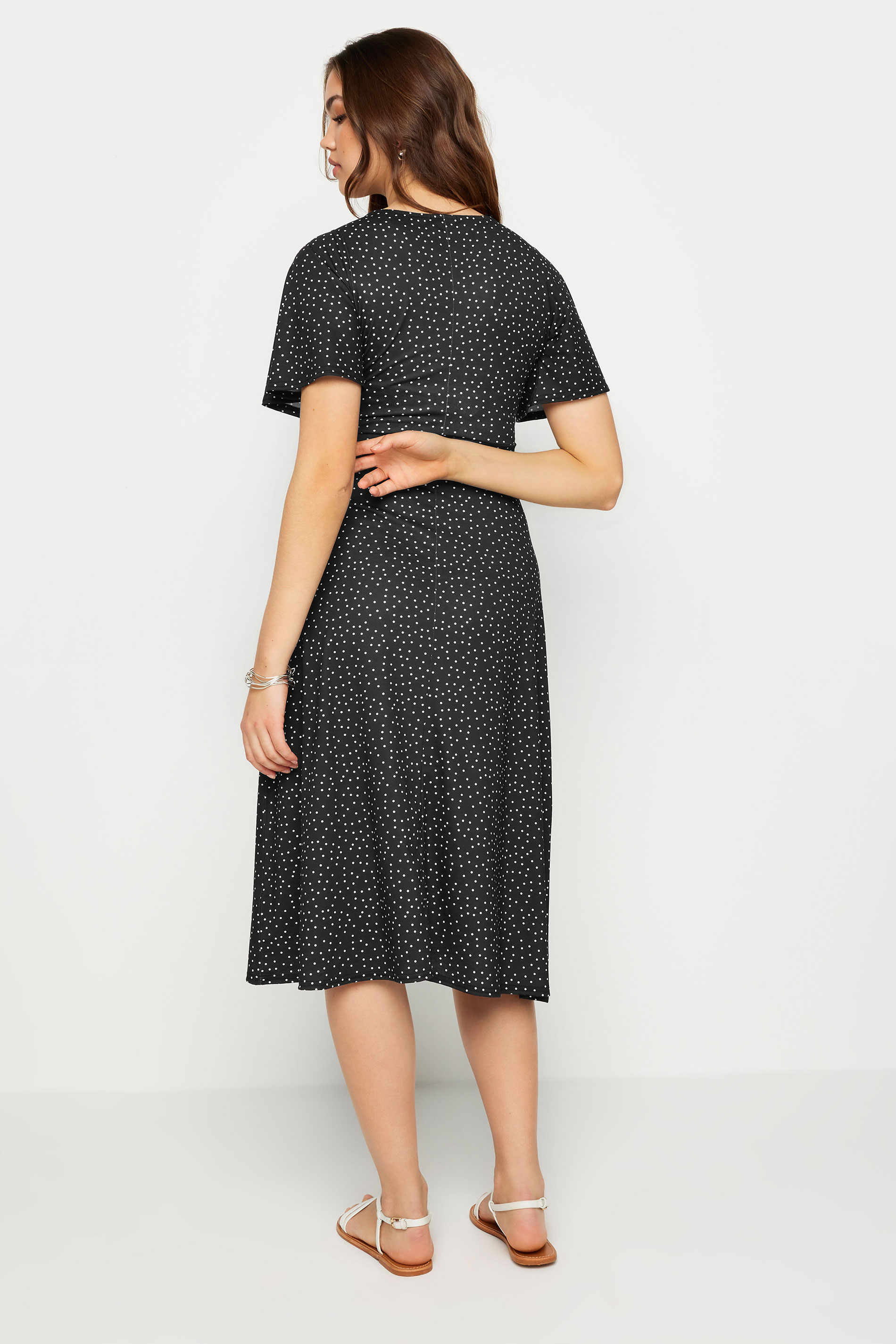 LTS Tall Women's Black Spot Print Midi Dress | Long Tall Sally 3