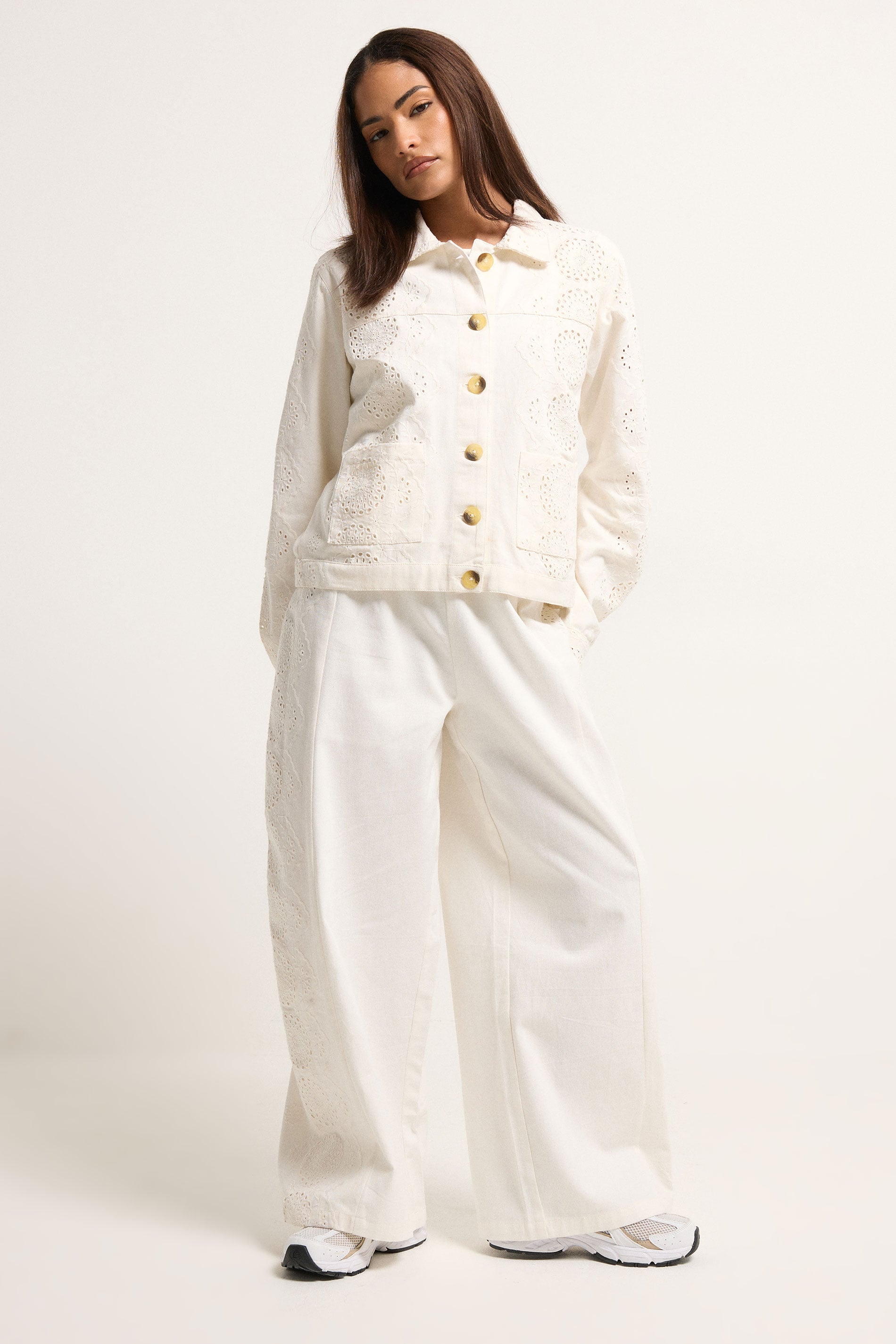 PixieGirl Petite Women's White Embroidered Cotton Jacket | PixieGirl 1
