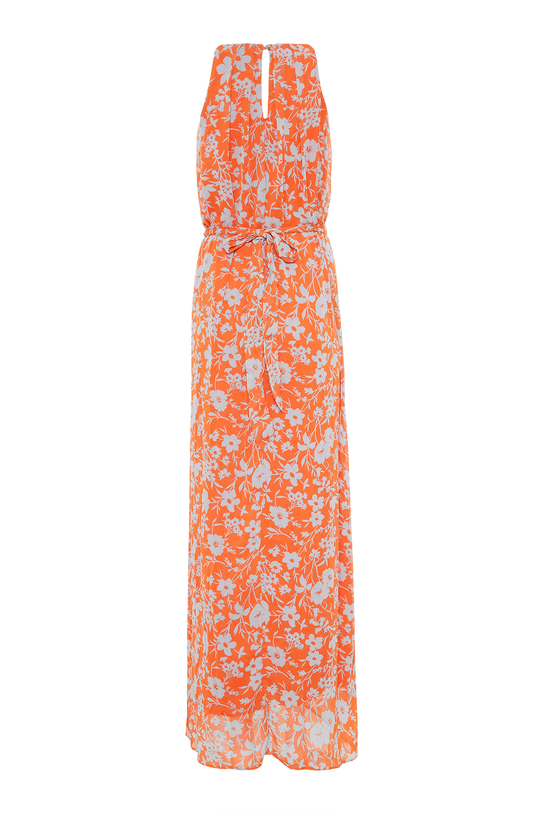 LTS Orange Floral Halter Neck Maxi Dress | Long Tall Sally