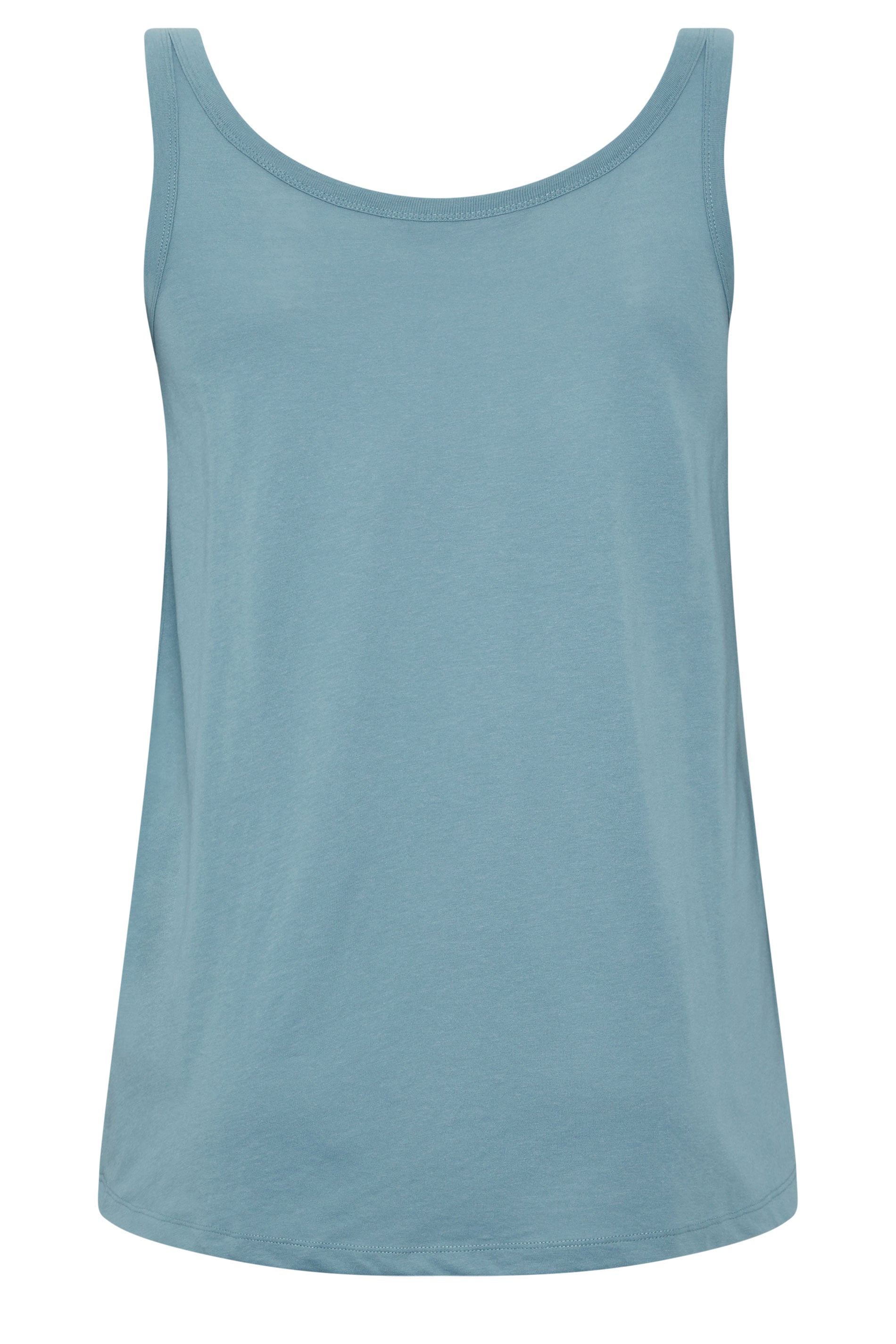 YOURS Plus Size Light Blue Core Basic Vest Top | Yours Clothing 6