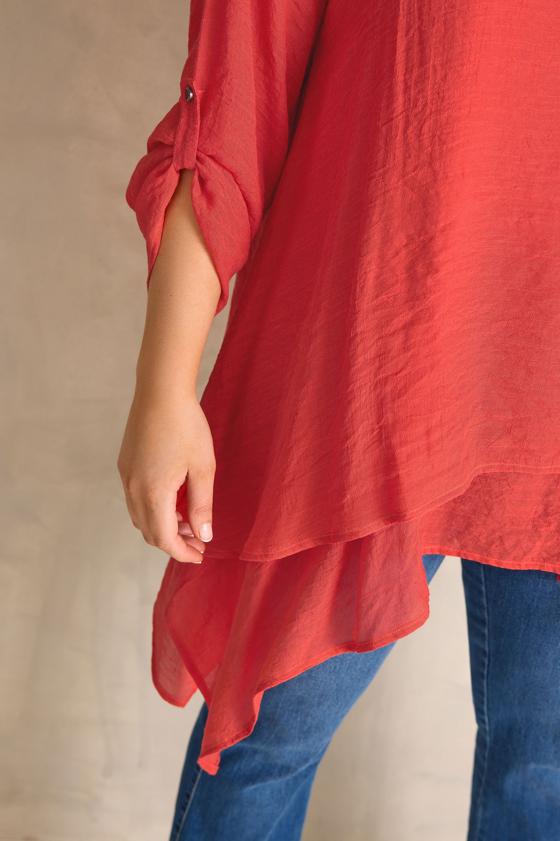 EVANS Plus Size Orange Double Layer Blouse | Evans 5