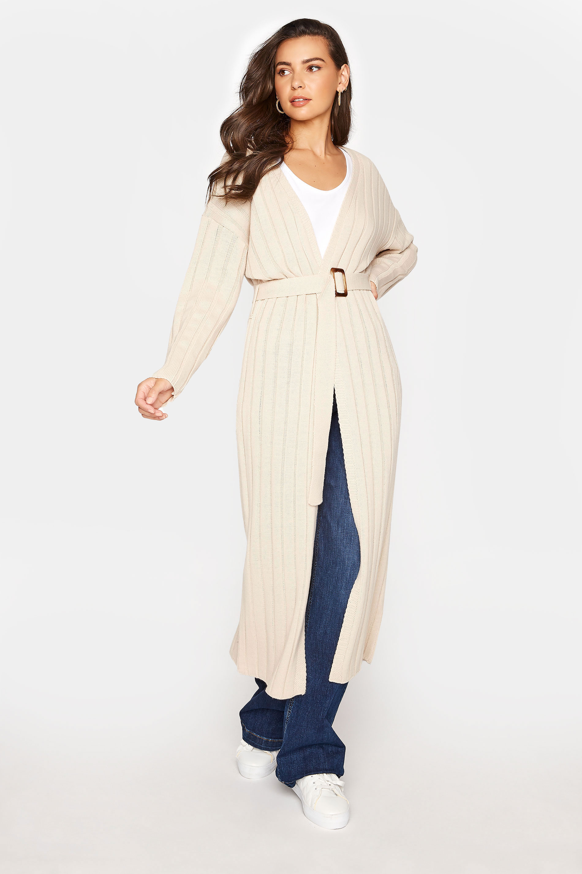 LTS Tall Cream Ribbed Belted Cardigan_A.jpg