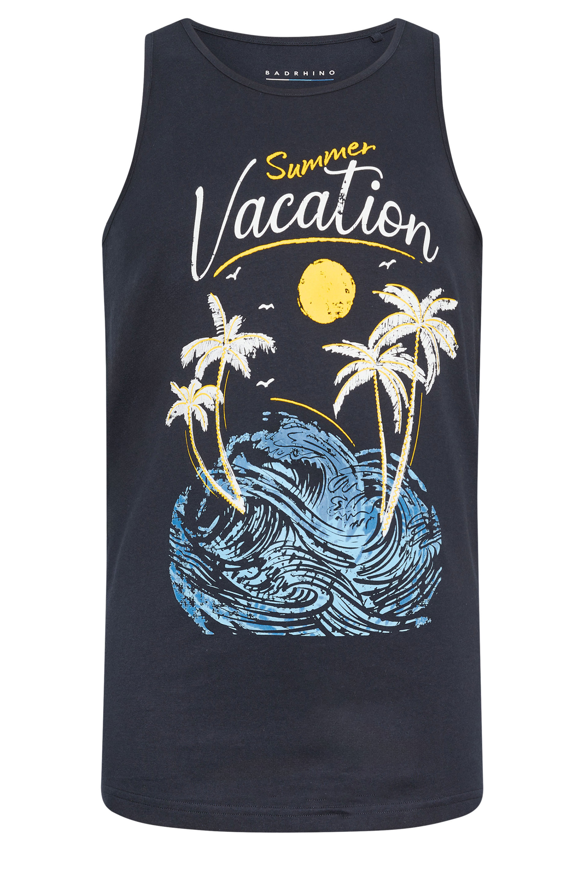 BadRhino Big & Tall Navy Blue 'Summer Vacation' Print Vest | BadRhino 3