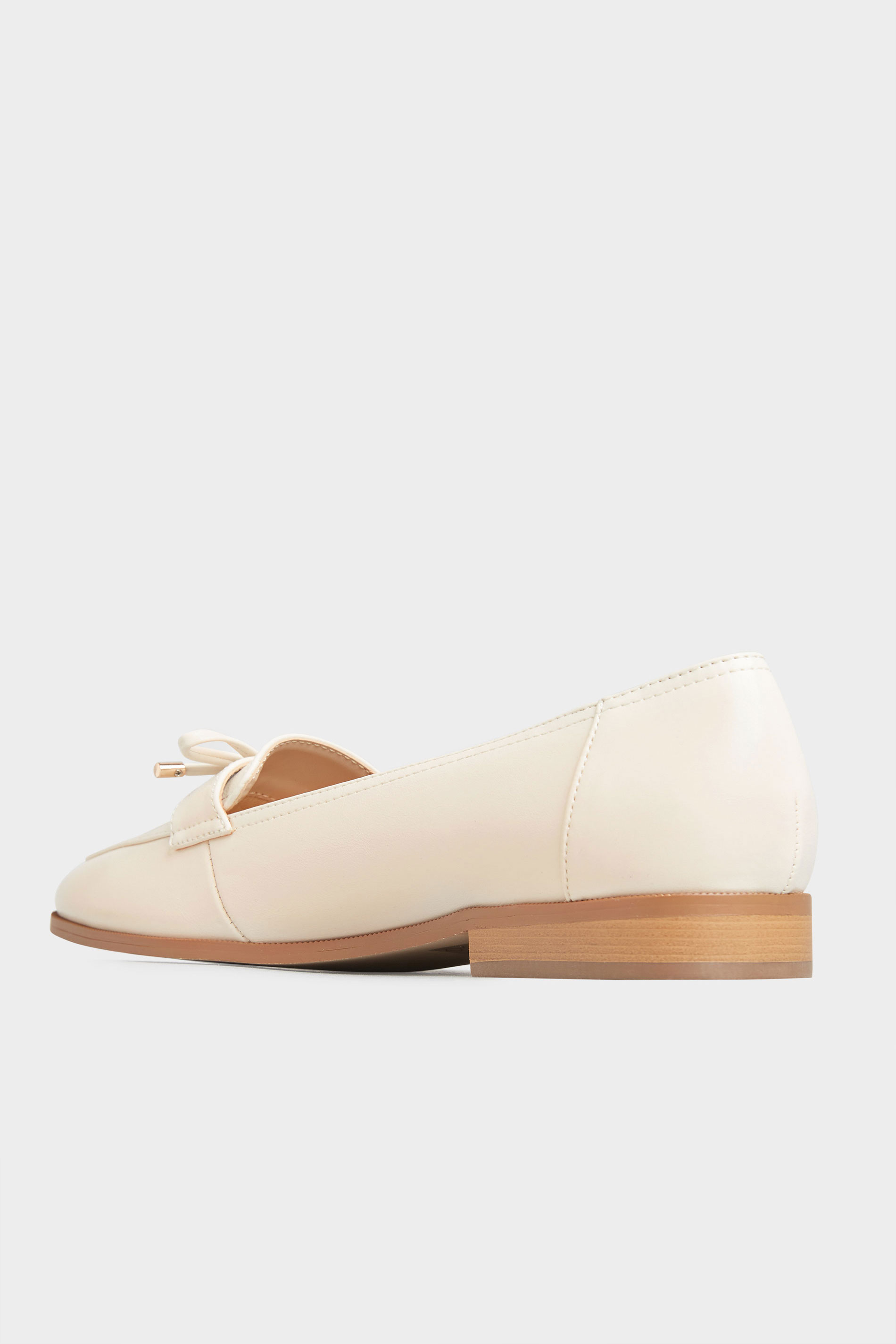 LTS White Bow Trim Loafers In Standard Fit | Long Tall Sally
