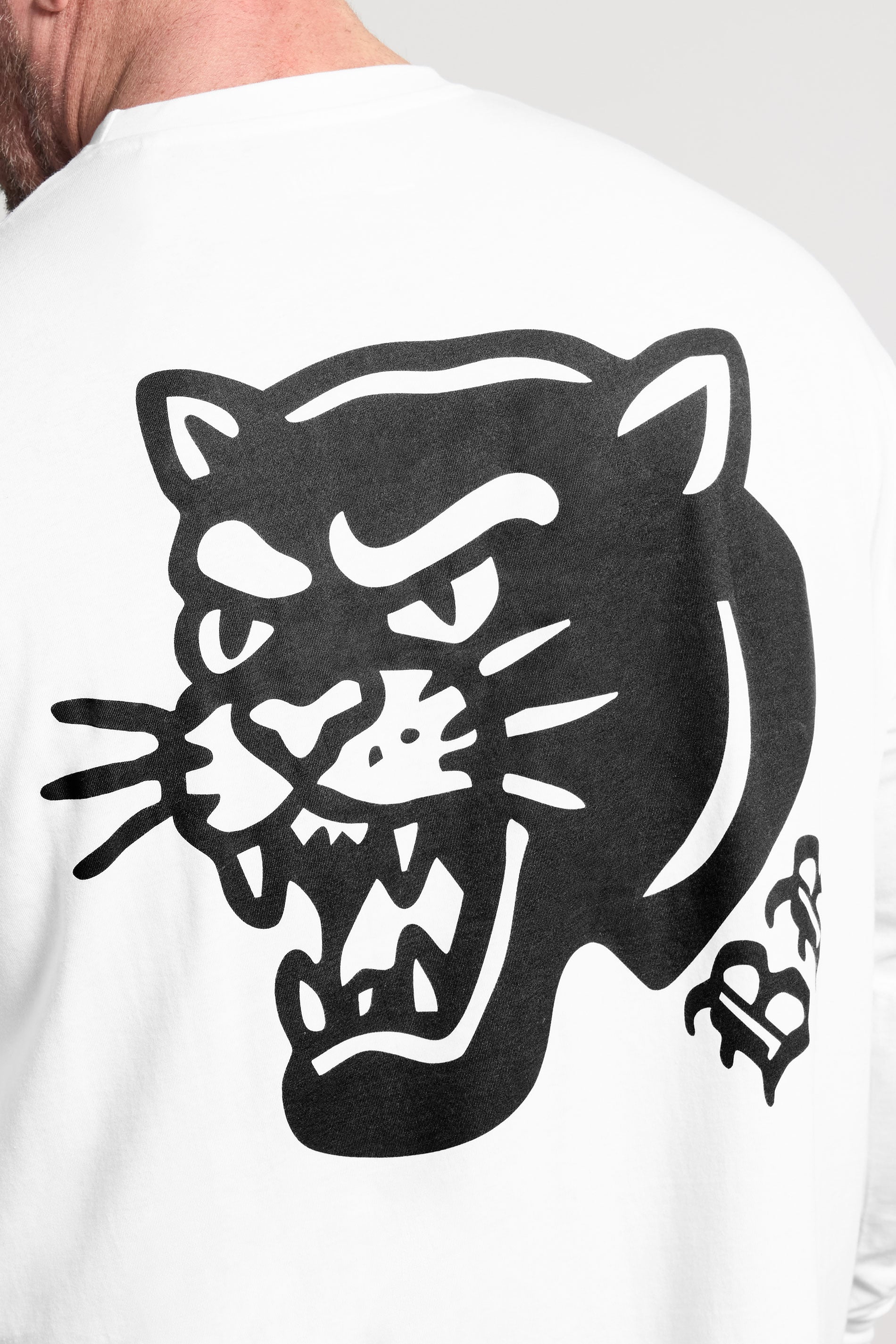 BadRhino Big & Tall White Panther Long Sleeve Graphic T-Shirt | BadRhino 5