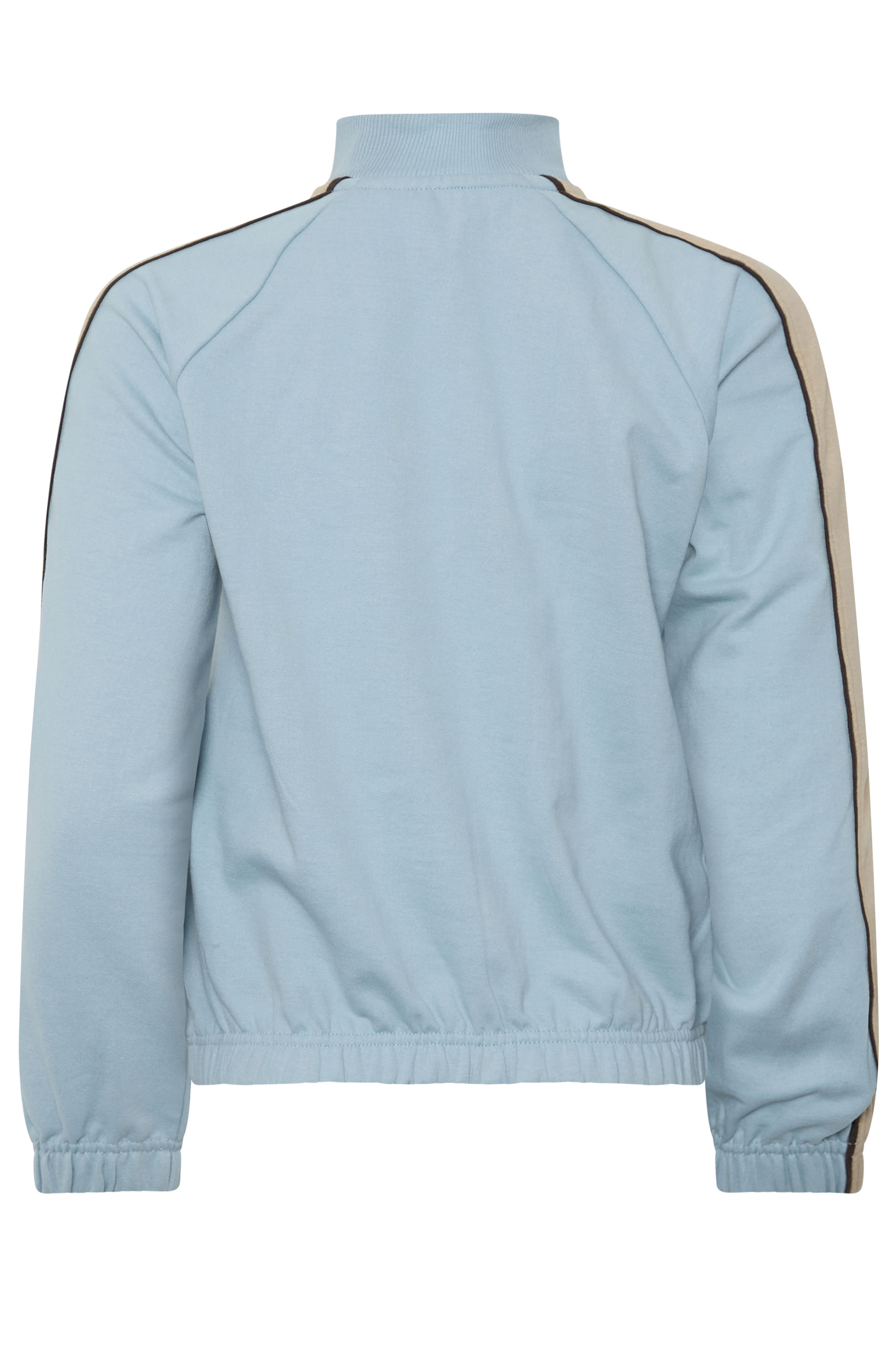 PixieGirl Petite Women's Blue & Brown Colourblock Quarter Zip Sweatshirt | PixieGirl 2
