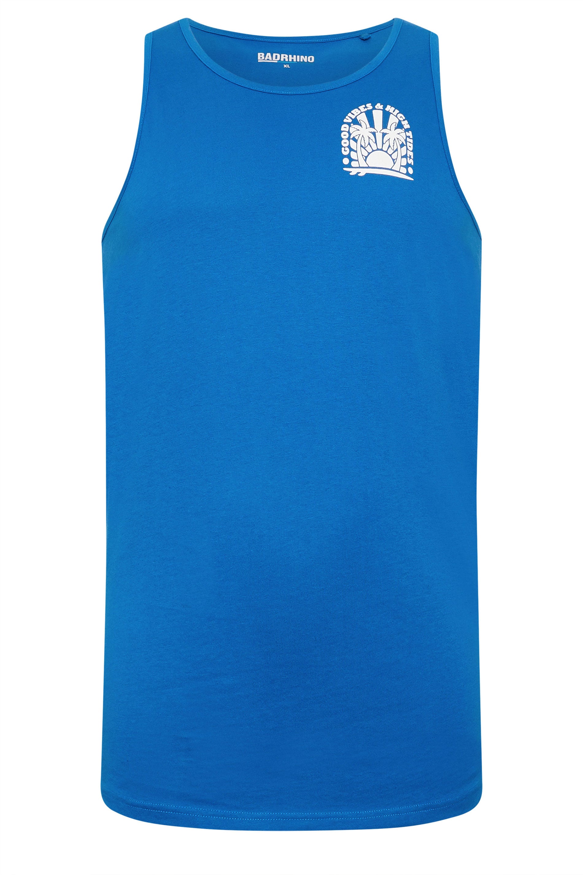 BadRhino Big & Tall Blue 'Good Vibes High Tides' Vest Top | BadRhino 7