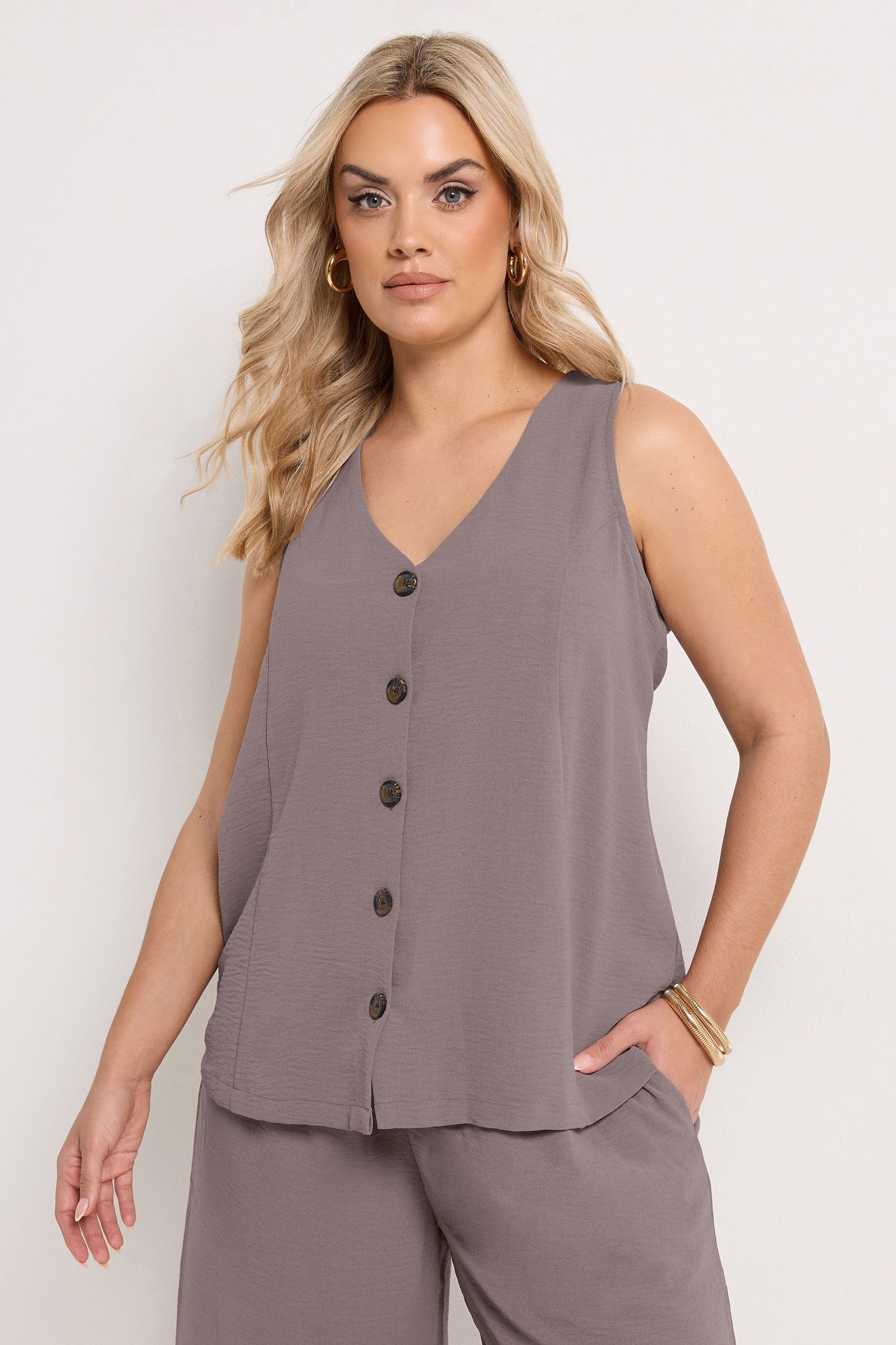 YOURS Plus Size Light Purple Waistcoat | Yours Clothing 3